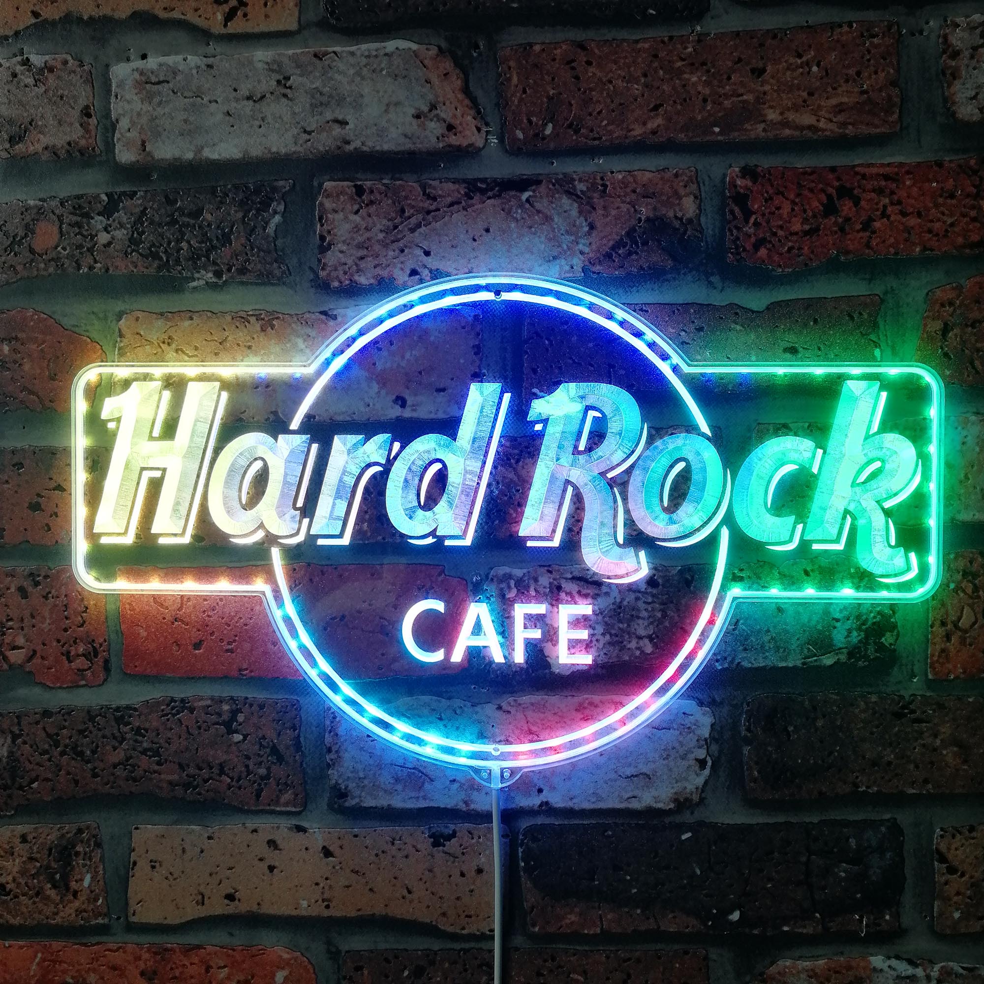 Hard Rock Cafe Dynamic RGB Edge Lit LED Sign