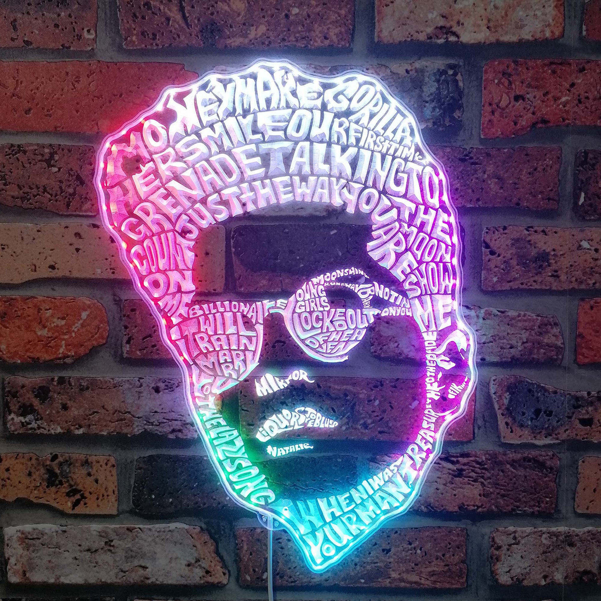 Bruno Mars Dynamic RGB Edge Lit LED Sign