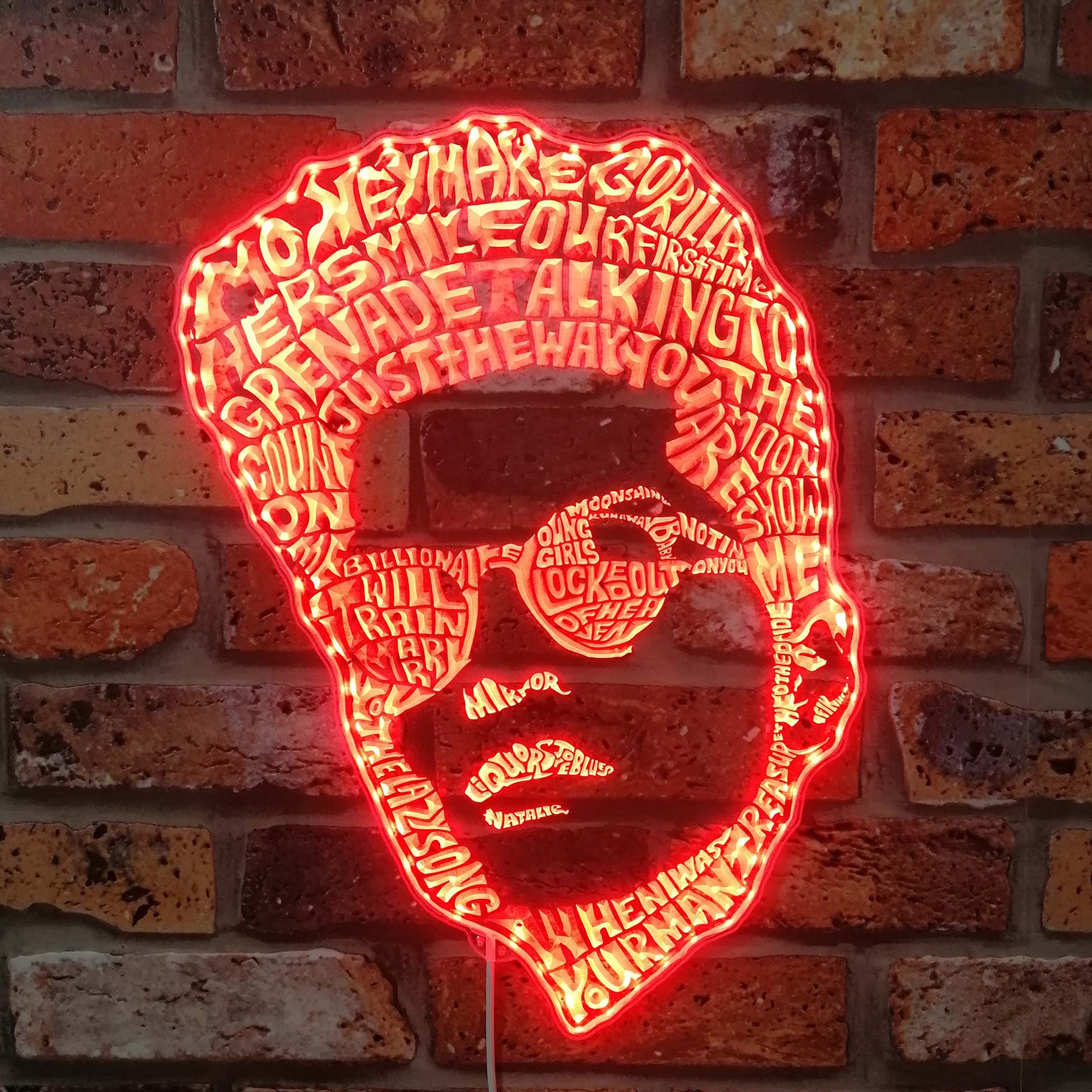 Bruno Mars Dynamic RGB Edge Lit LED Sign