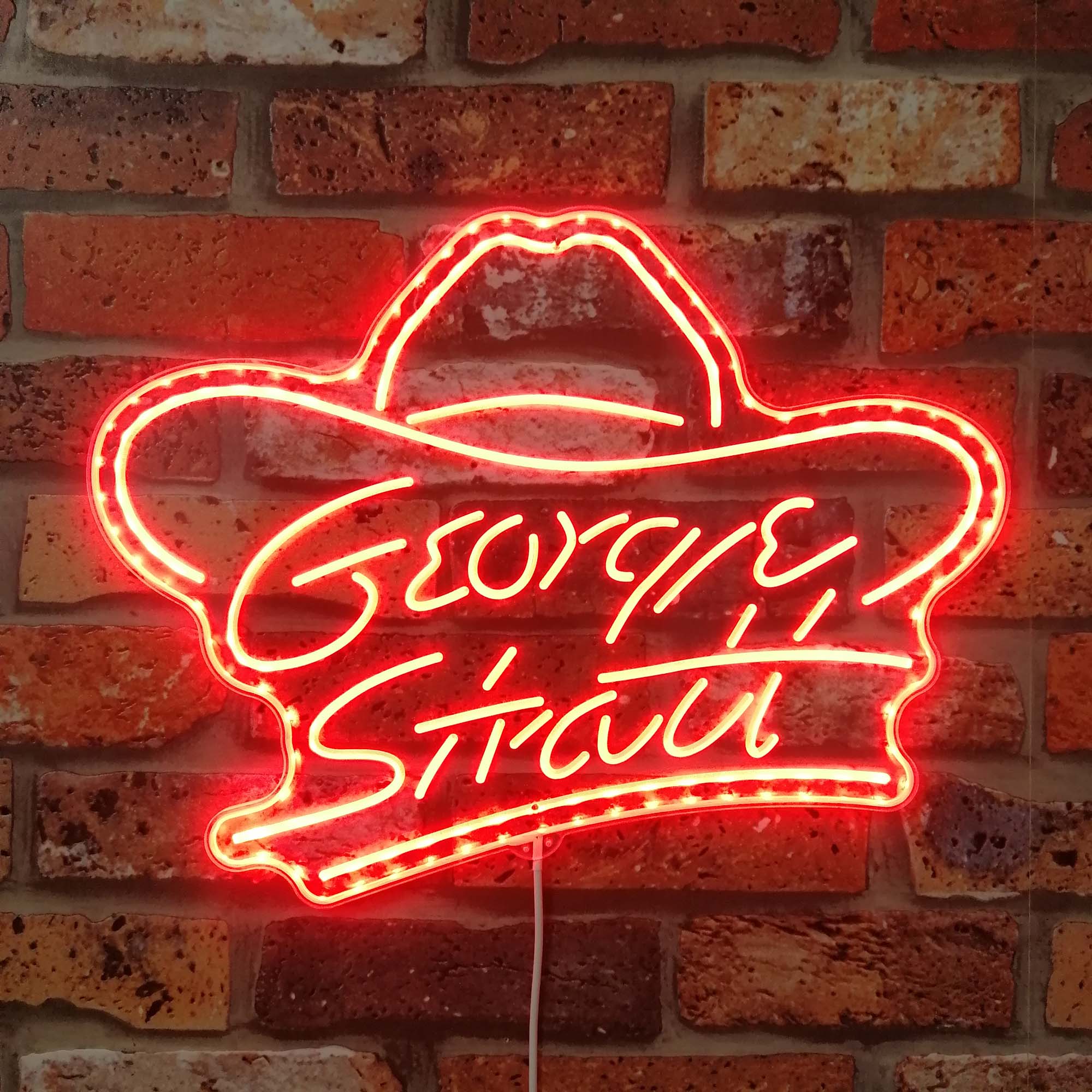 George Strait king of country music Dynamic RGB Edge Lit LED Sign