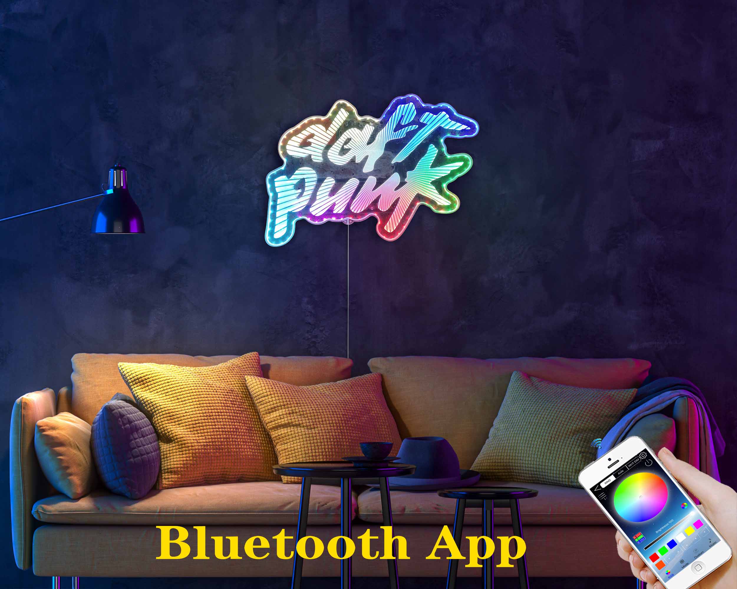 Daft Punk Dynamic RGB Edge Lit LED Sign