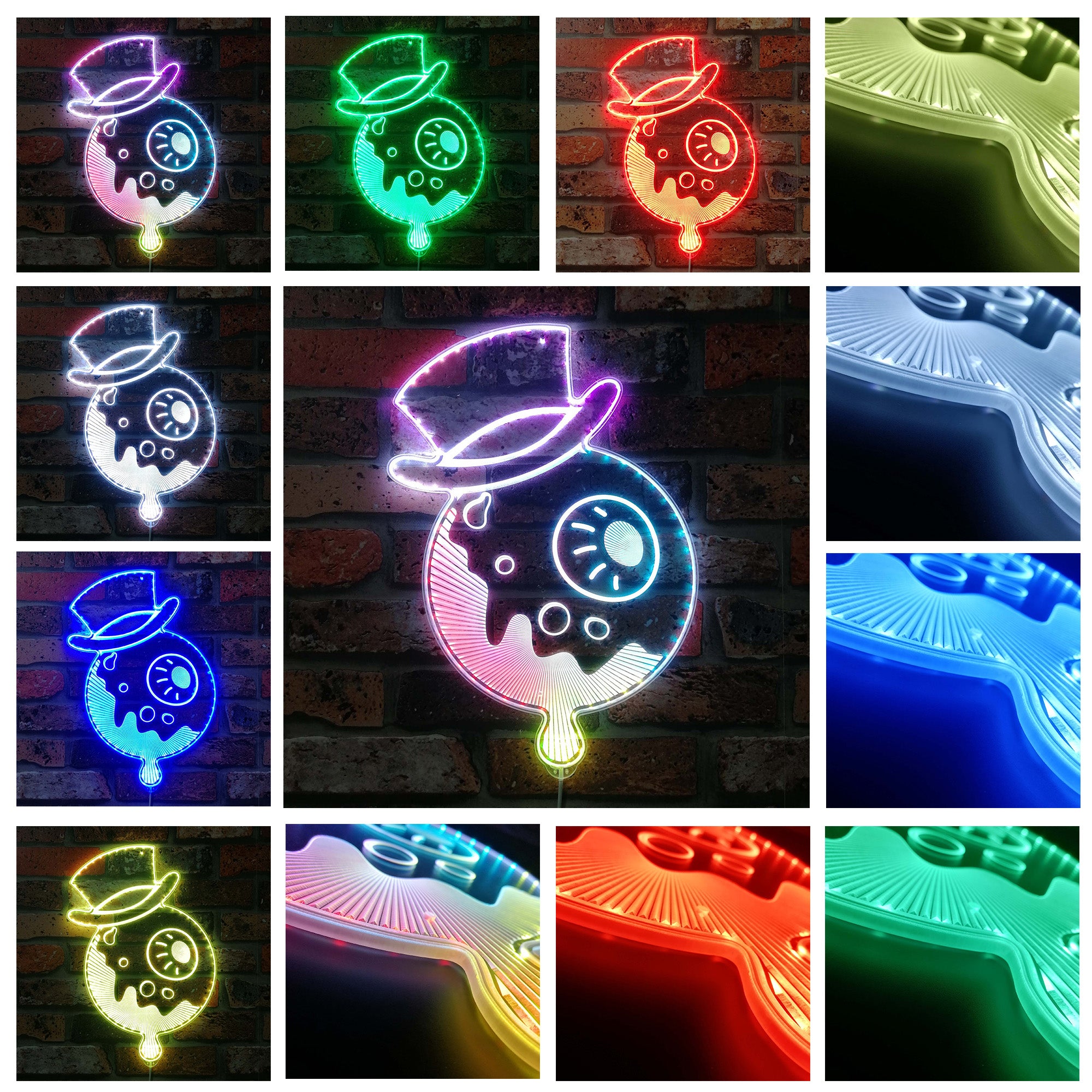 Top Hat Eyeball The Residents Dynamic RGB Edge Lit LED Sign