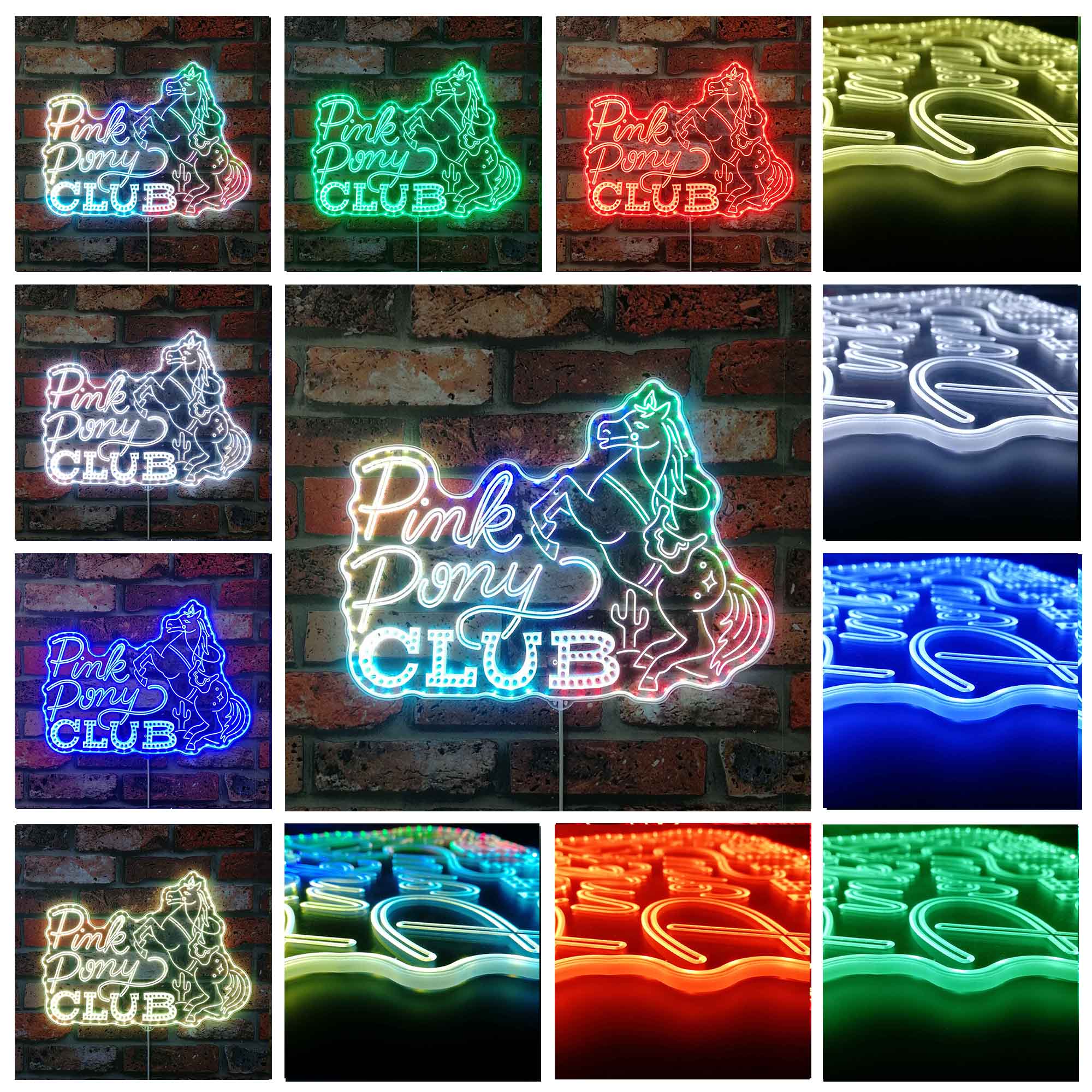 Pink Pony Club Neon LED Sign with Dynamic RGB Colors