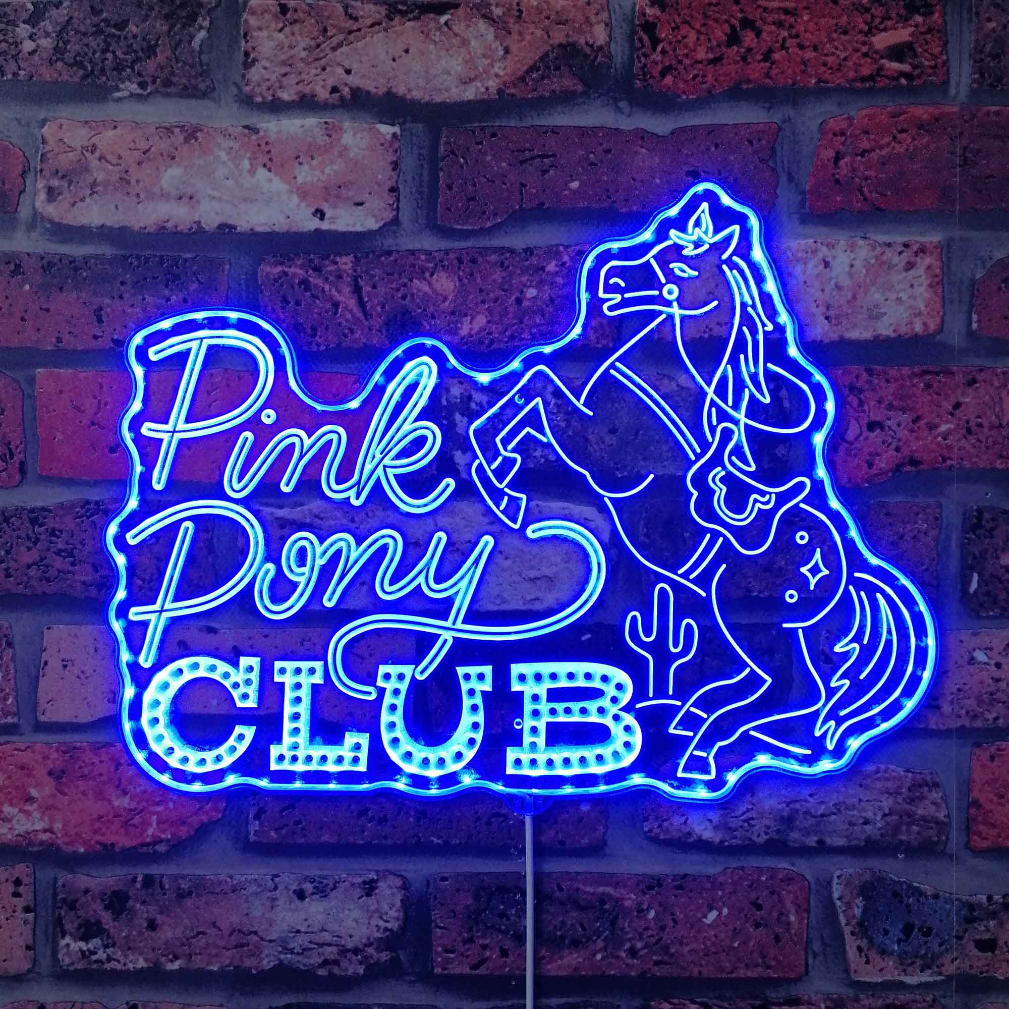 Pink Pony Club Neon LED Sign with Dynamic RGB Colors