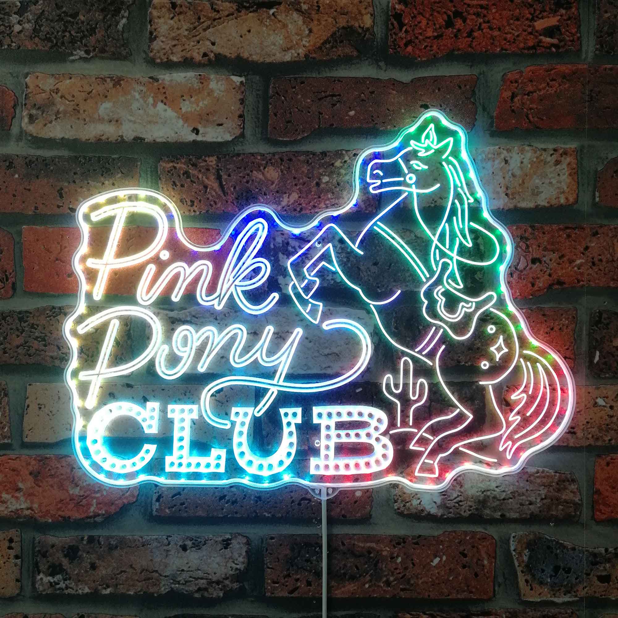 Pink Pony Club Dynamic RGB Edge Lit LED Sign