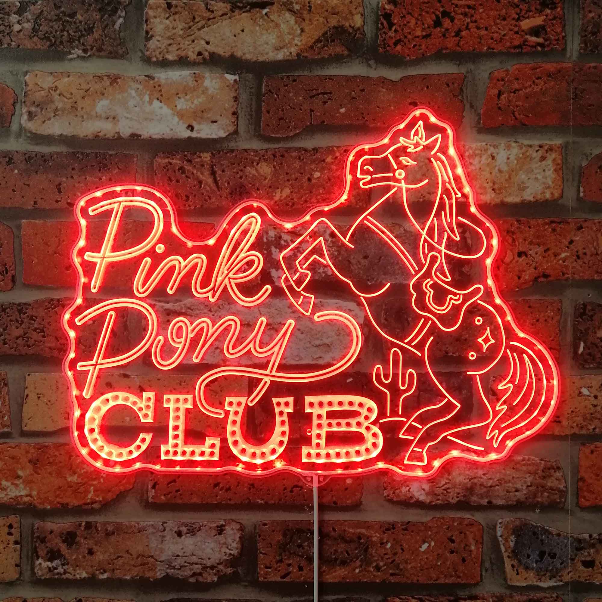 Pink Pony Club Neon LED Sign with Dynamic RGB Colors