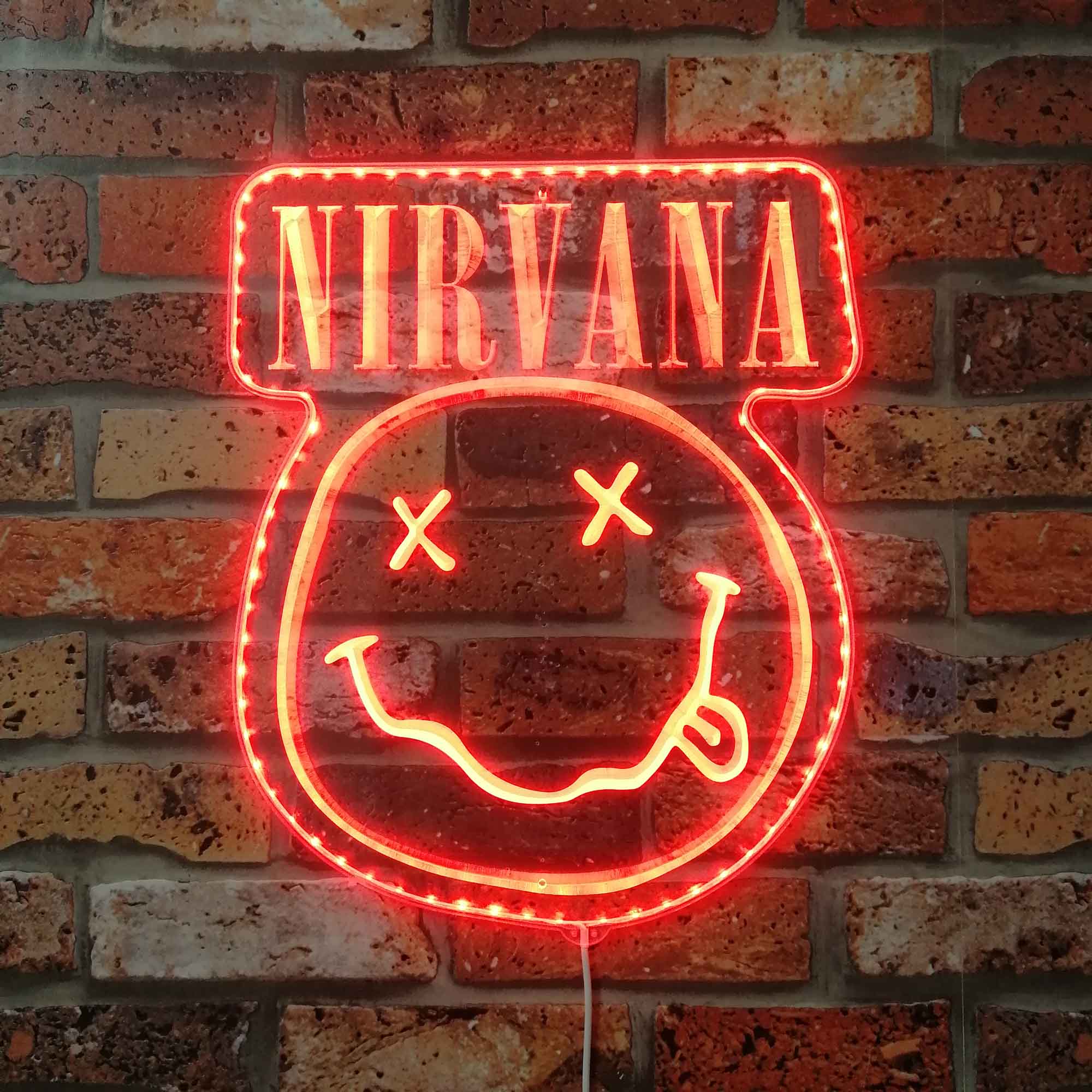 Nirvana Smiley Face Neon Neon LED Sign with Dynamic RGB Colors
