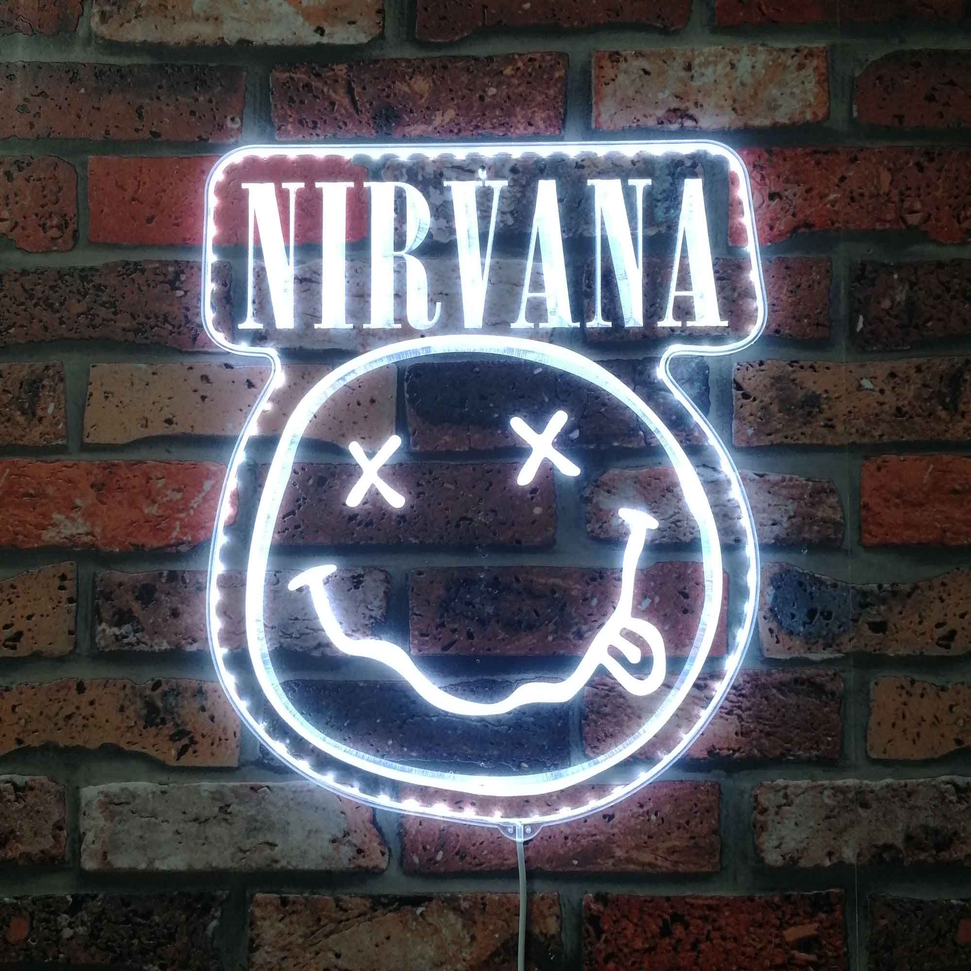 Nirvana Smiley Face Neon Neon LED Sign with Dynamic RGB Colors