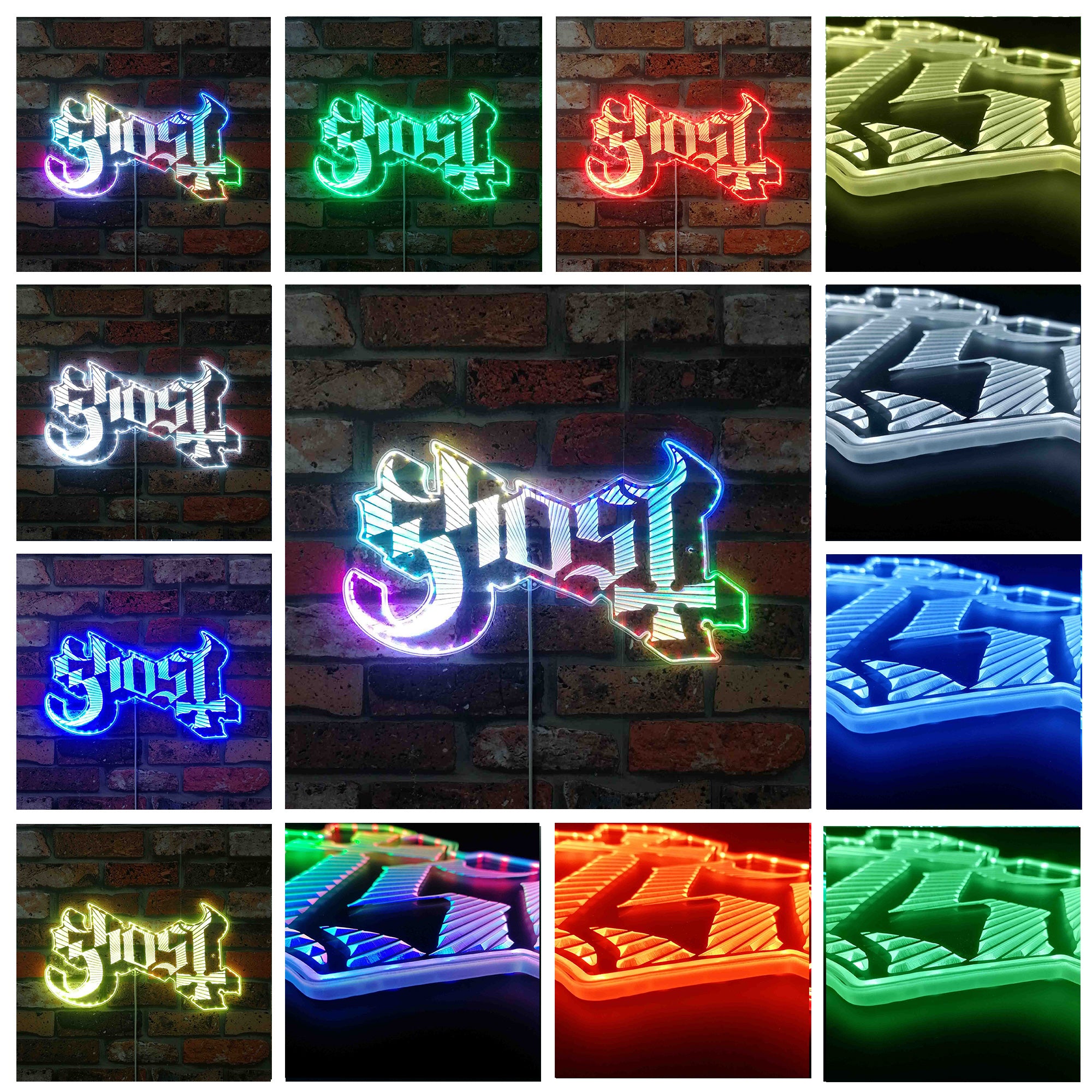 Ghost Rock Band Papa Neon LED Sign with Dynamic RGB Colors