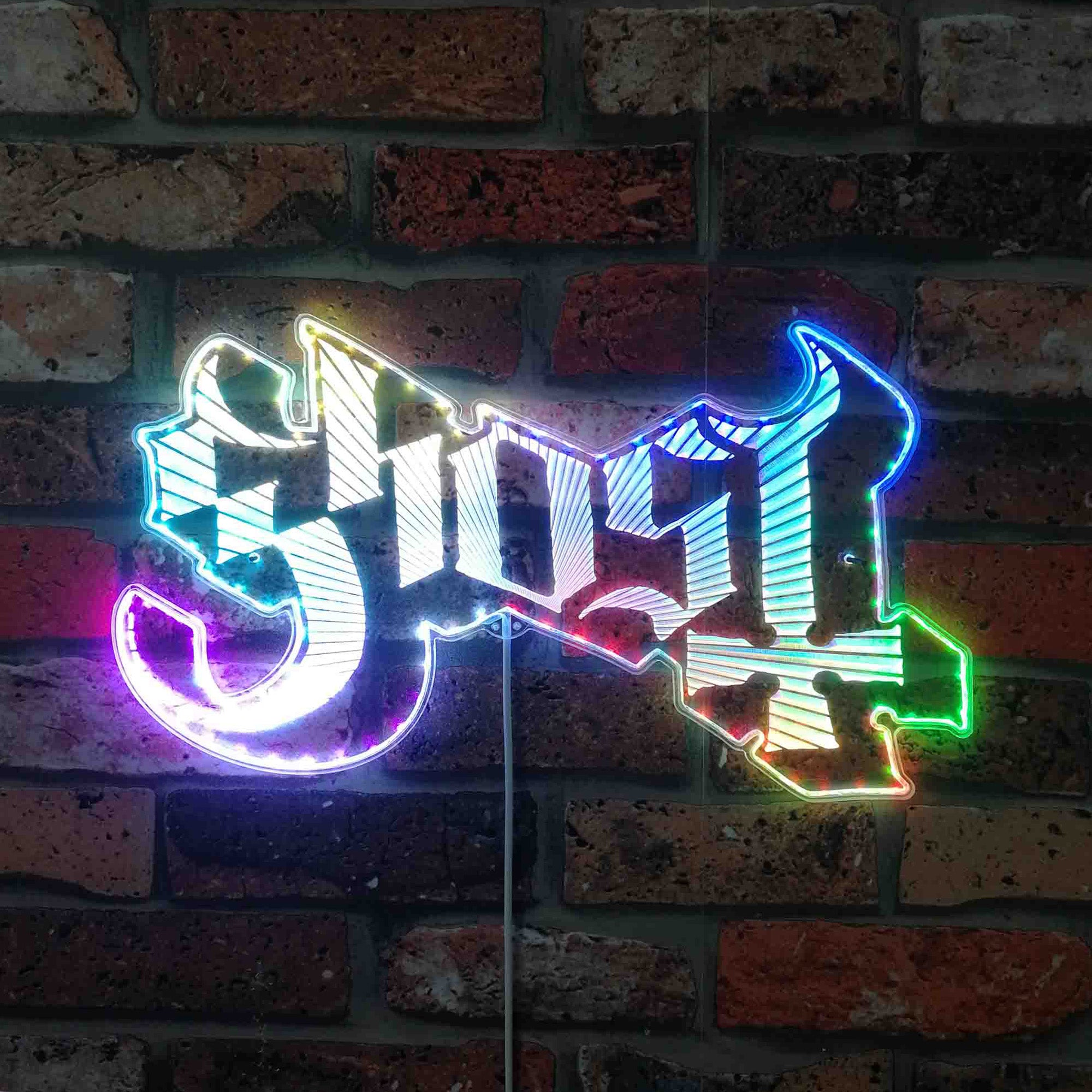 Ghost Rock Band Papa Neon LED Sign with Dynamic RGB Colors