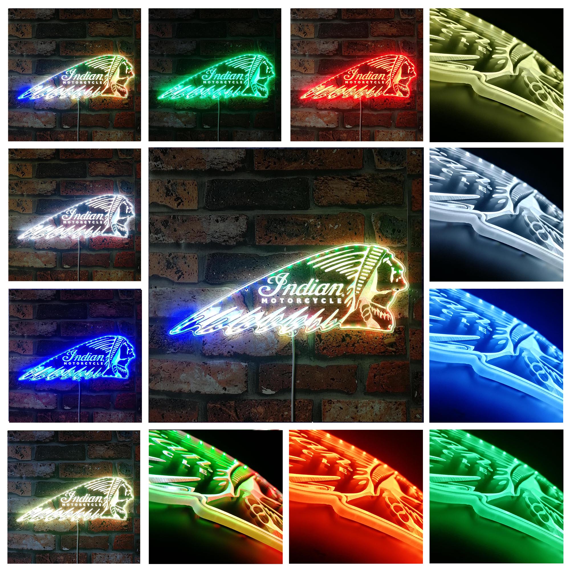 Indian Motorcycles Dynamic RGB Edge Lit LED Sign