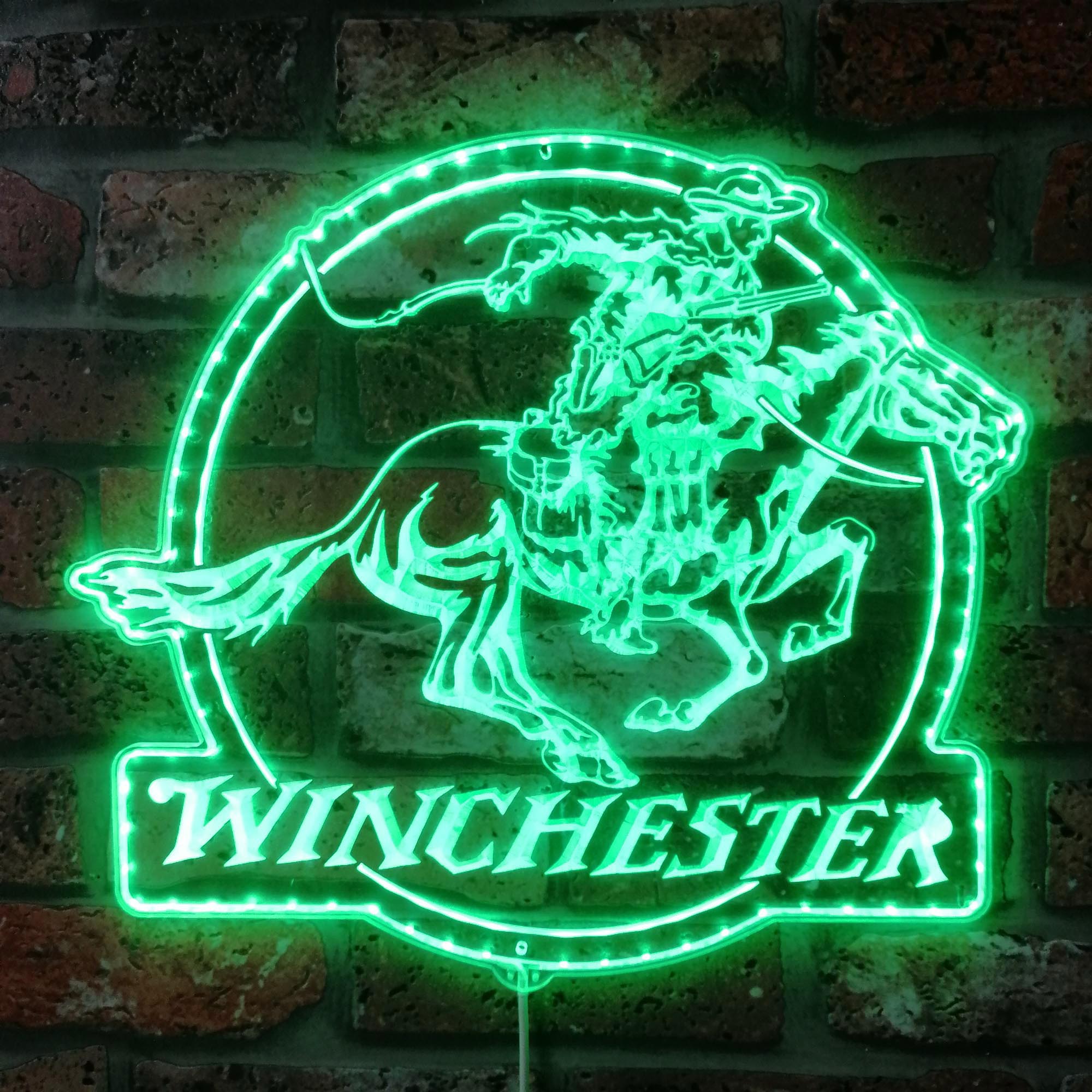 Winchester Logo Cowboys Dynamic RGB Edge Lit LED Sign