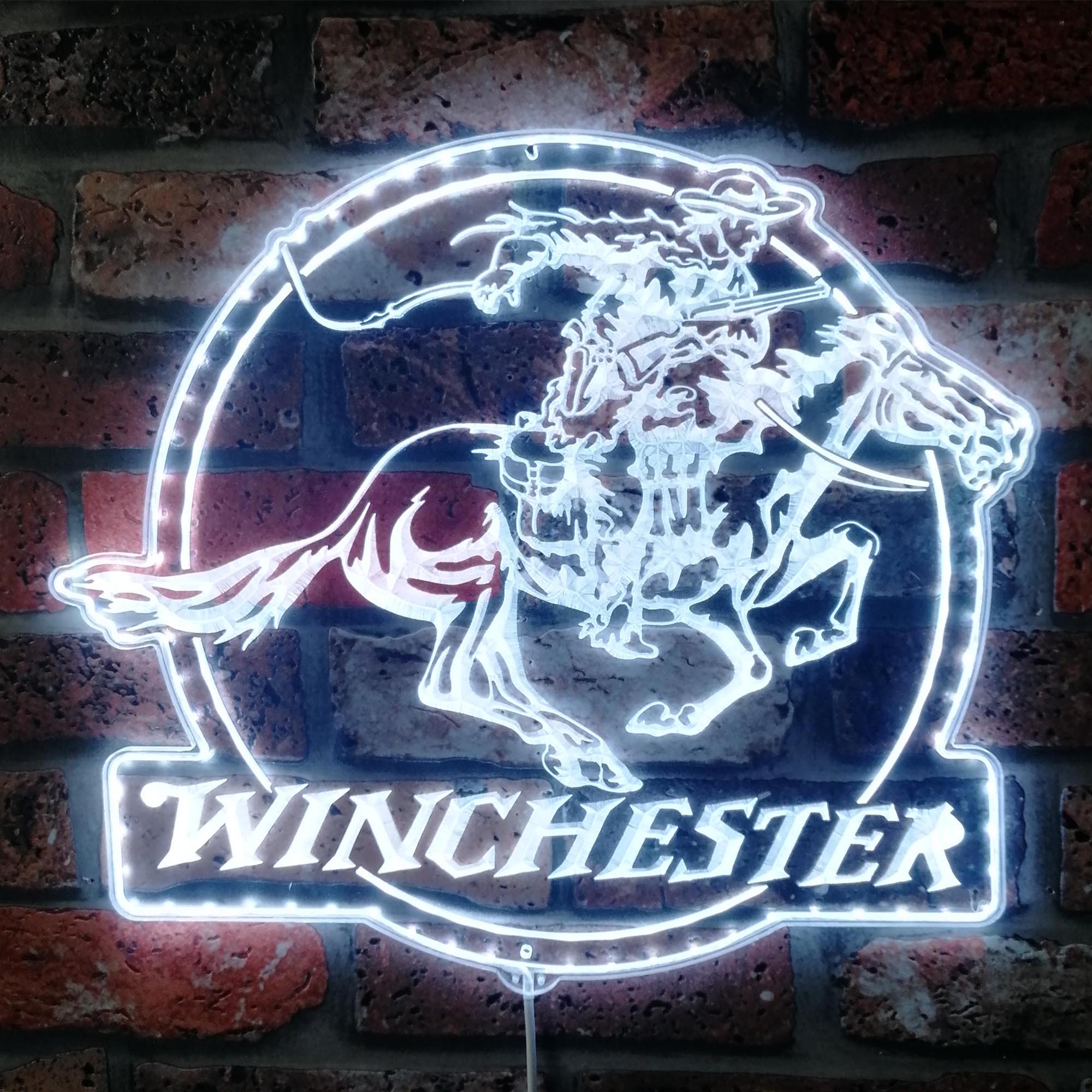 Winchester Logo Cowboys Dynamic RGB Edge Lit LED Sign