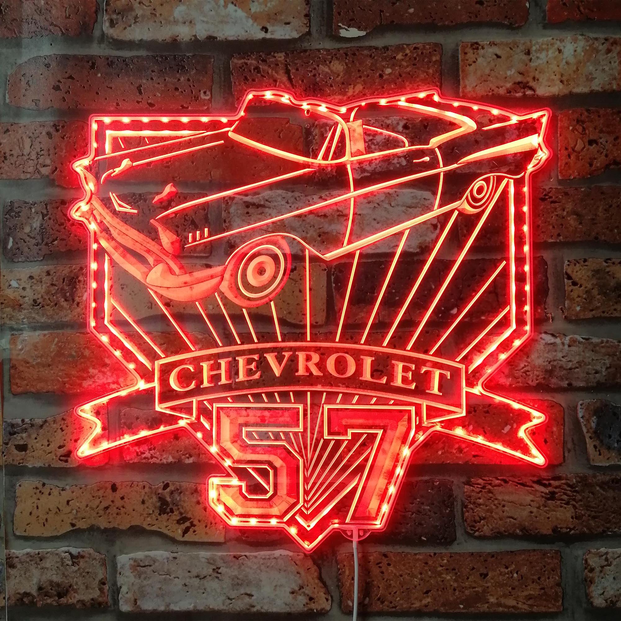 Chevrolet bel air convertible 1957 Dynamic RGB Edge Lit LED Sign