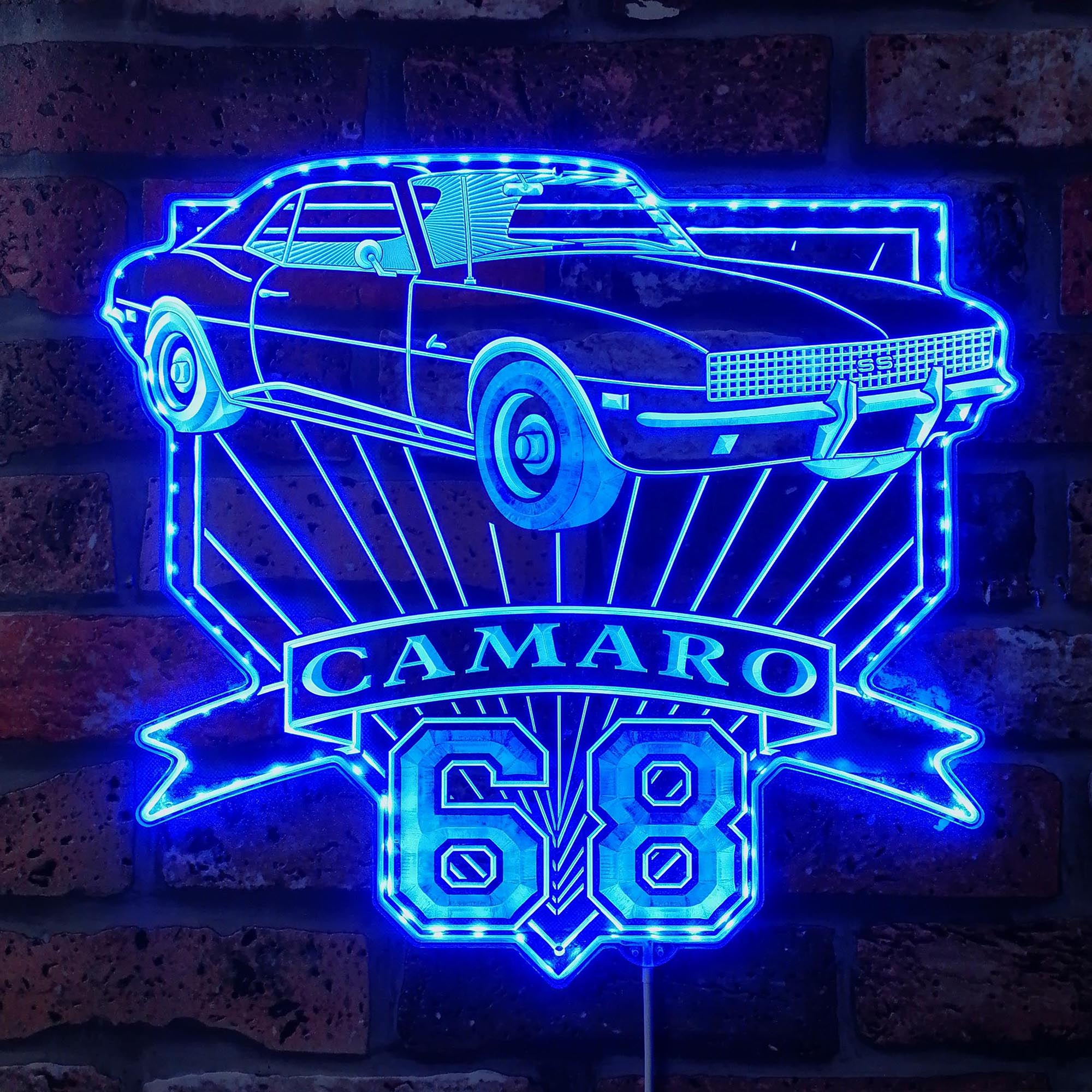 Chevrolet camaro 1968 Dynamic RGB Edge Lit LED Sign