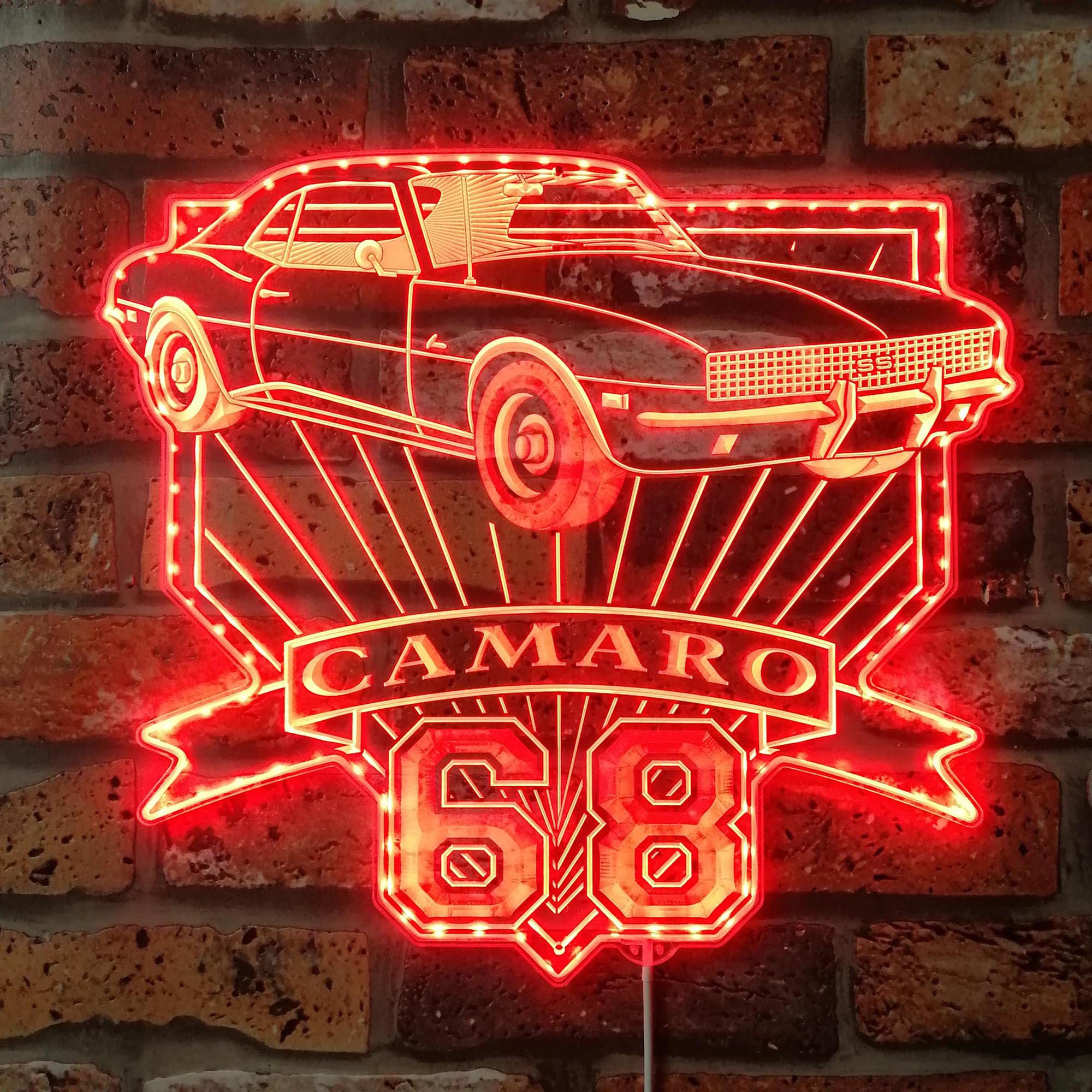 Chevrolet camaro 1968 Dynamic RGB Edge Lit LED Sign