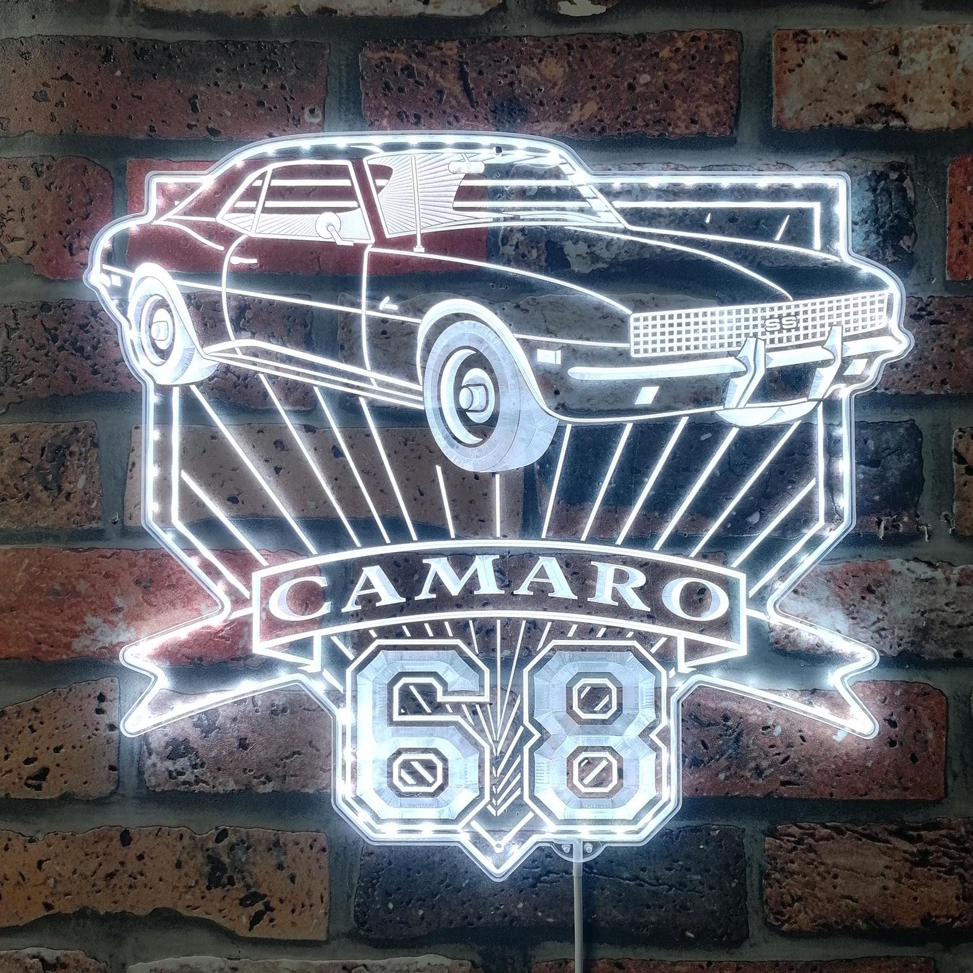 Chevrolet camaro 1968 Dynamic RGB Edge Lit LED Sign