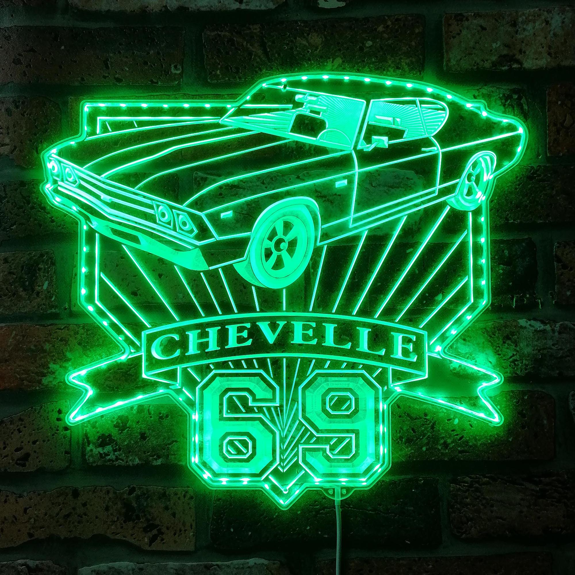 Chevrolet chevelle 1969 Dynamic RGB Edge Lit LED Sign