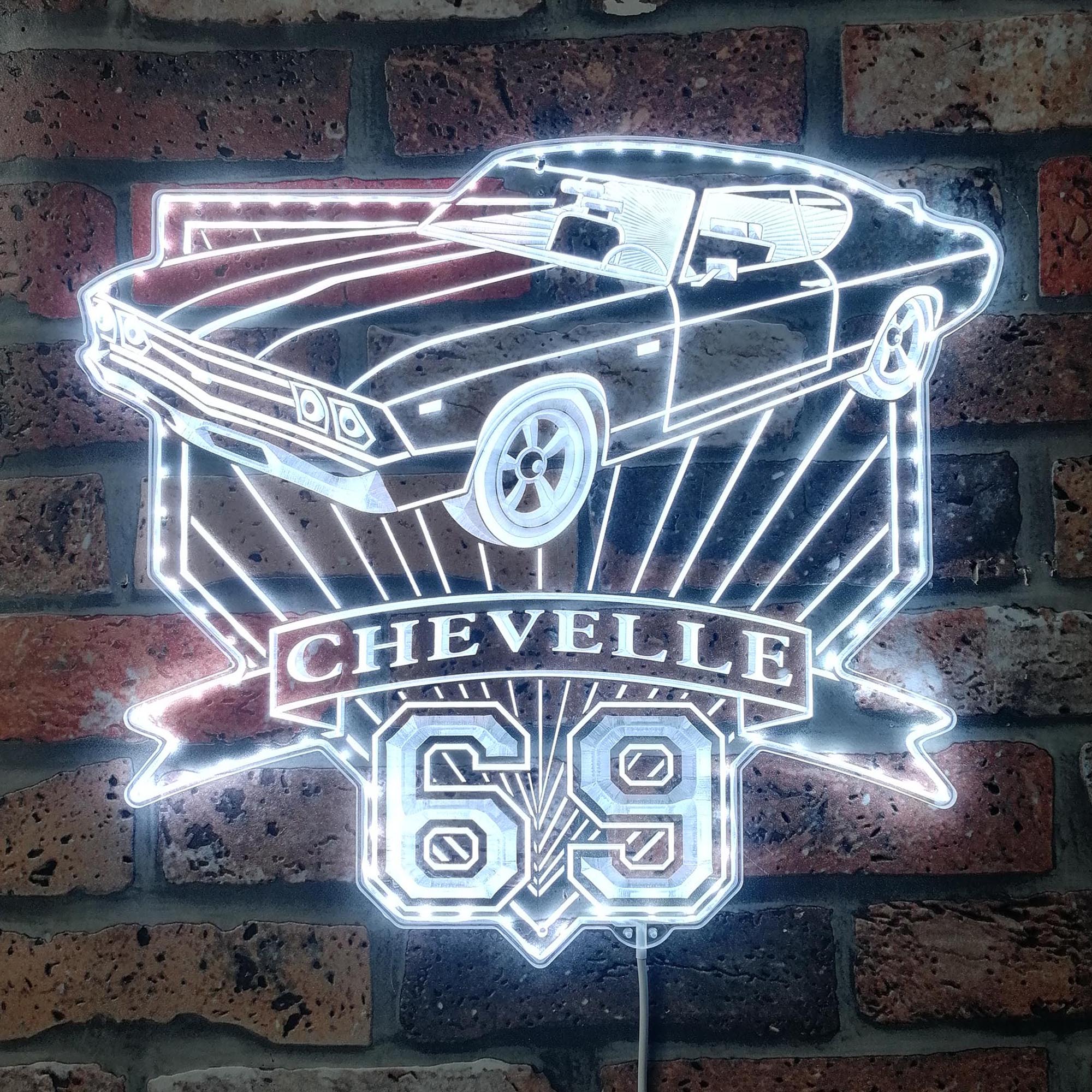 Chevrolet chevelle 1969 Dynamic RGB Edge Lit LED Sign