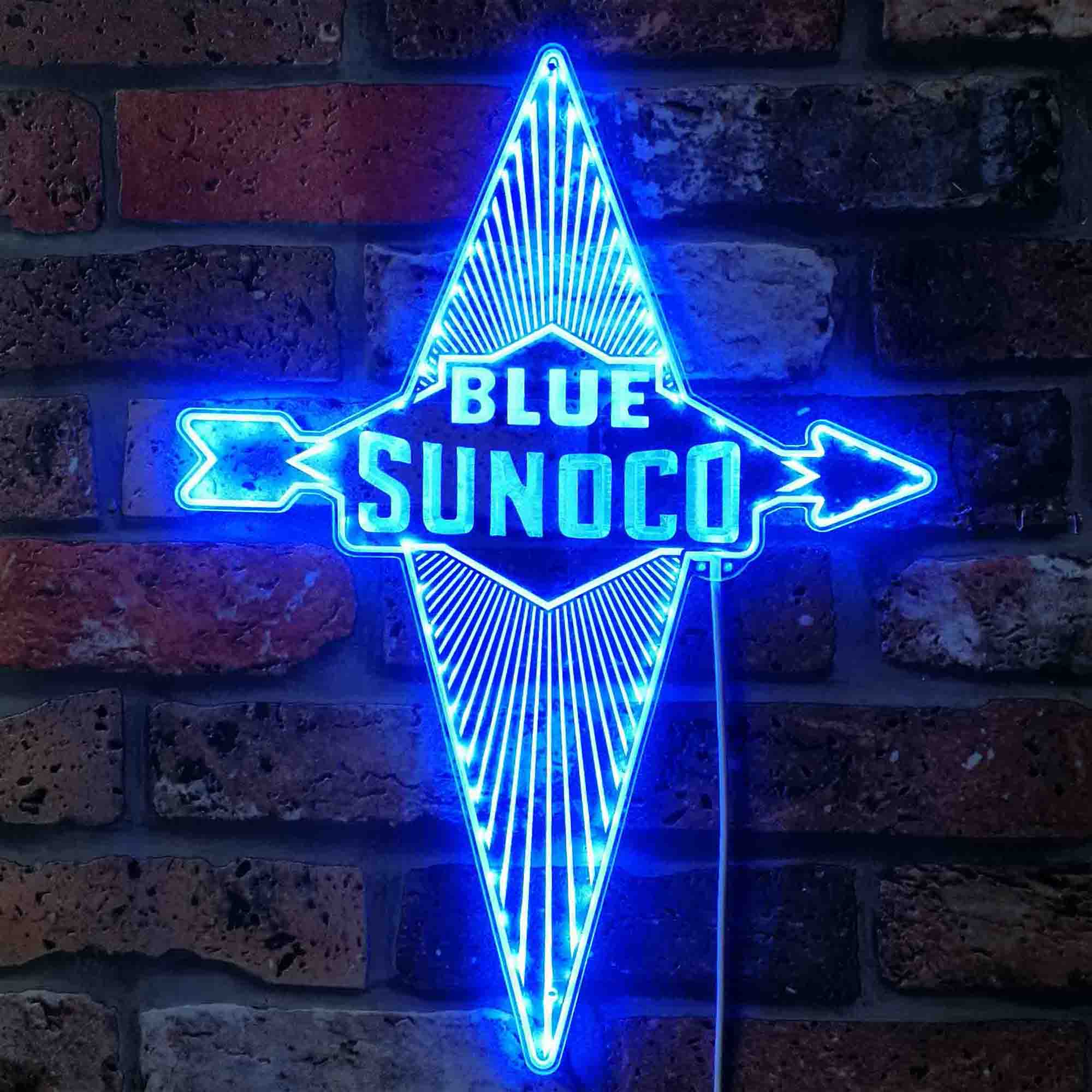 BLUE SUNOCO Dynamic RGB Edge Lit LED Sign