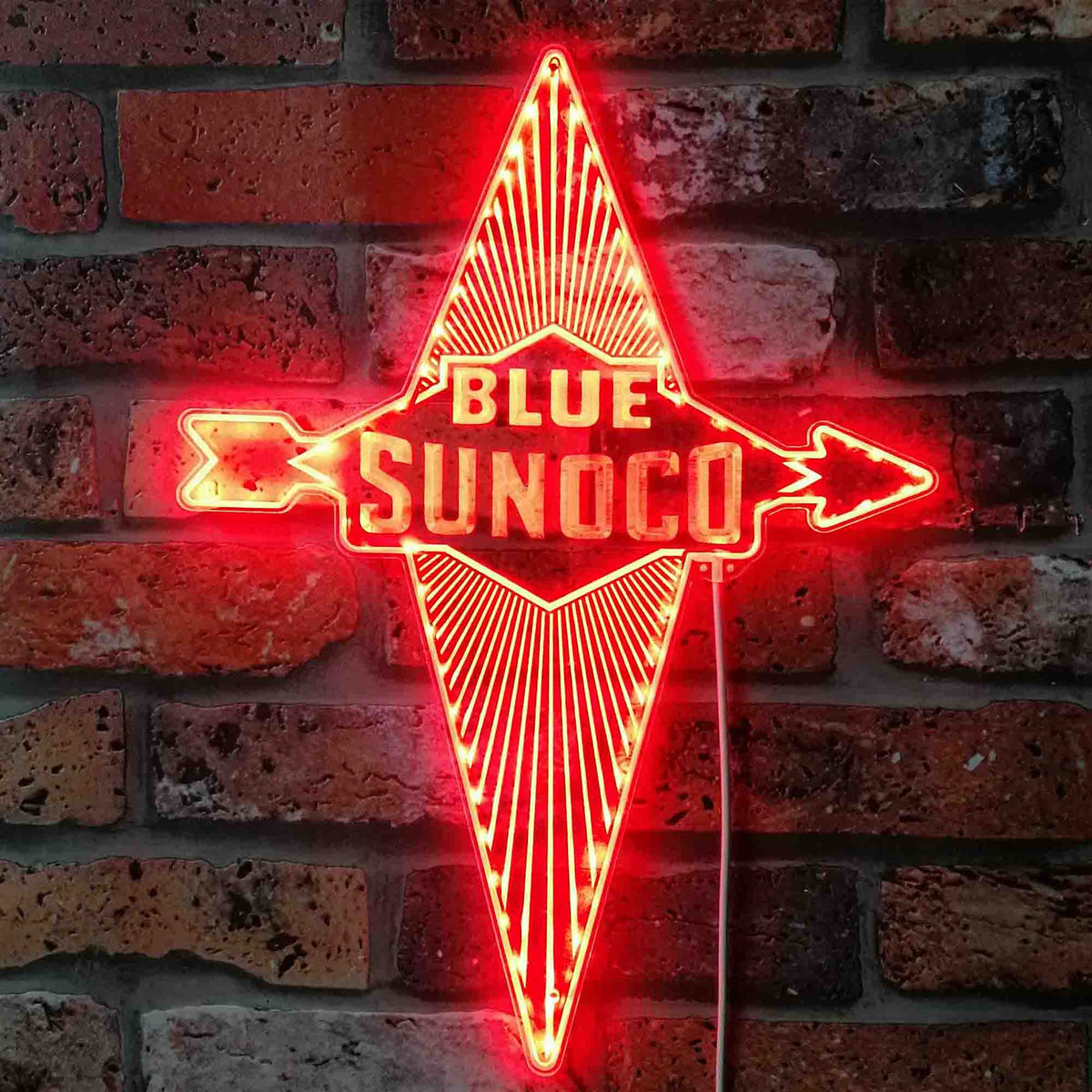 BLUE SUNOCO Dynamic RGB Edge Lit LED Sign | PROLEDSIGN