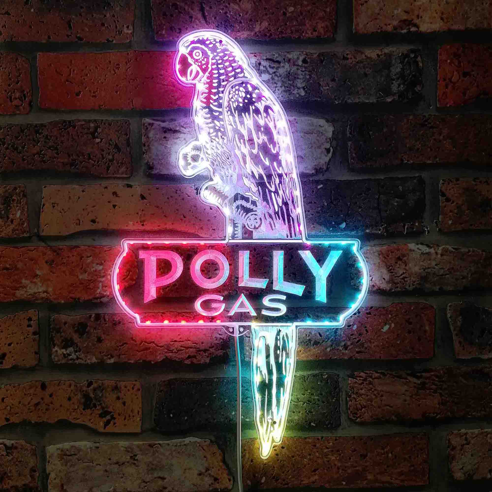 POLLY-GAS Dynamic RGB Edge Lit LED Sign