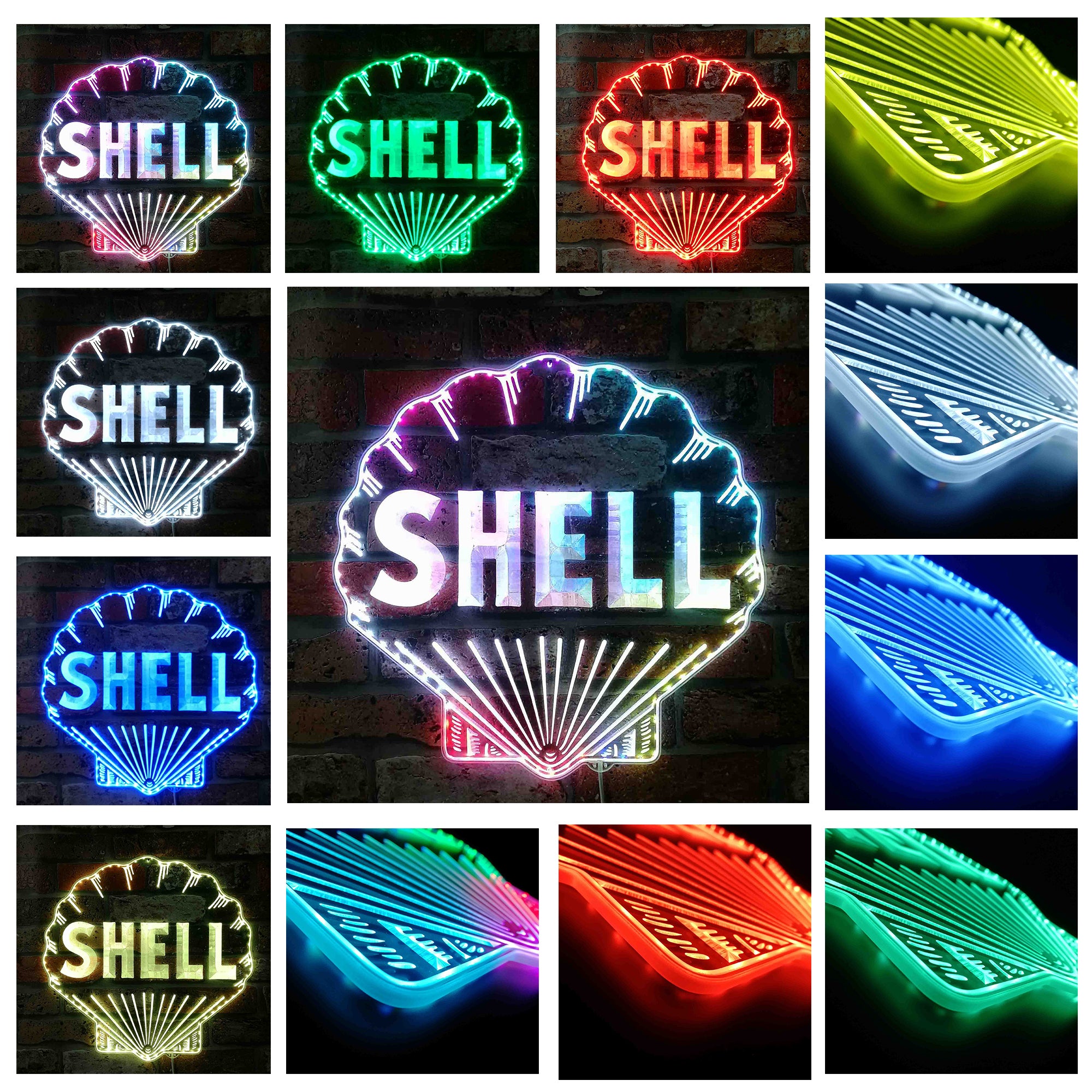 SHELL Dynamic RGB Edge Lit LED Sign