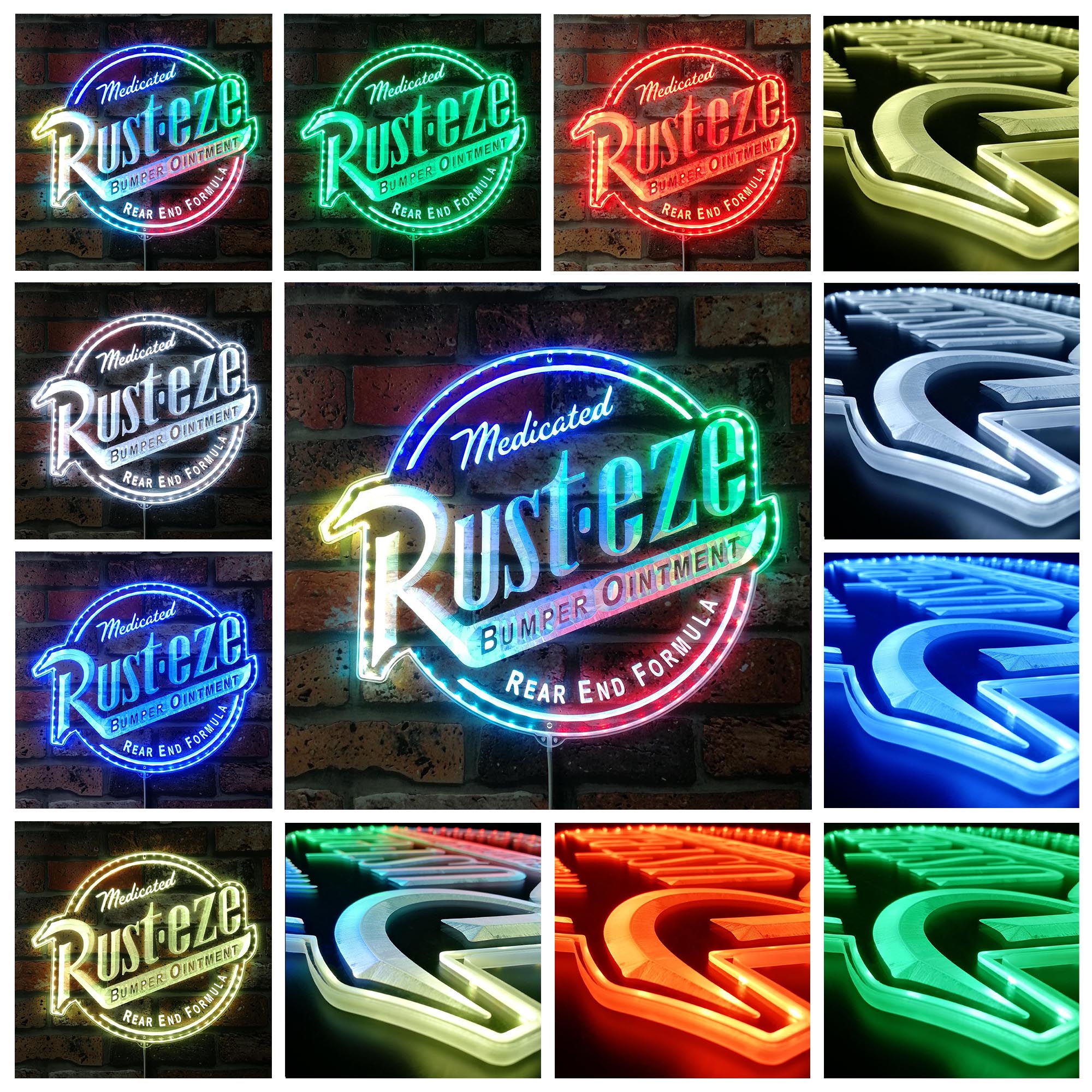 Rust-Eze Car Dynamic RGB Edge Lit LED Sign