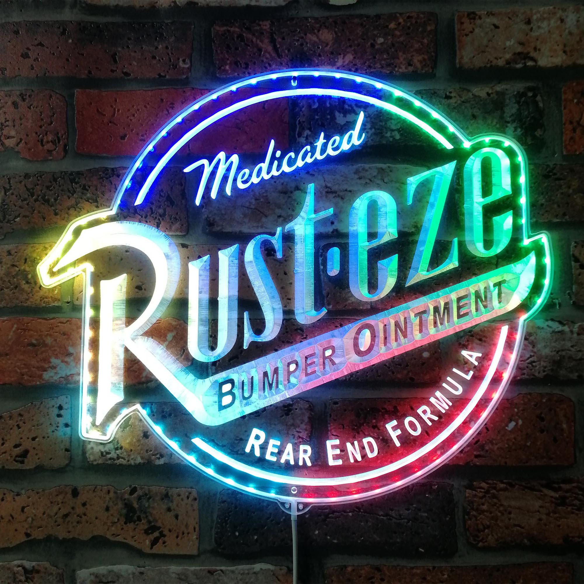 Rust-Eze Car Dynamic RGB Edge Lit LED Sign