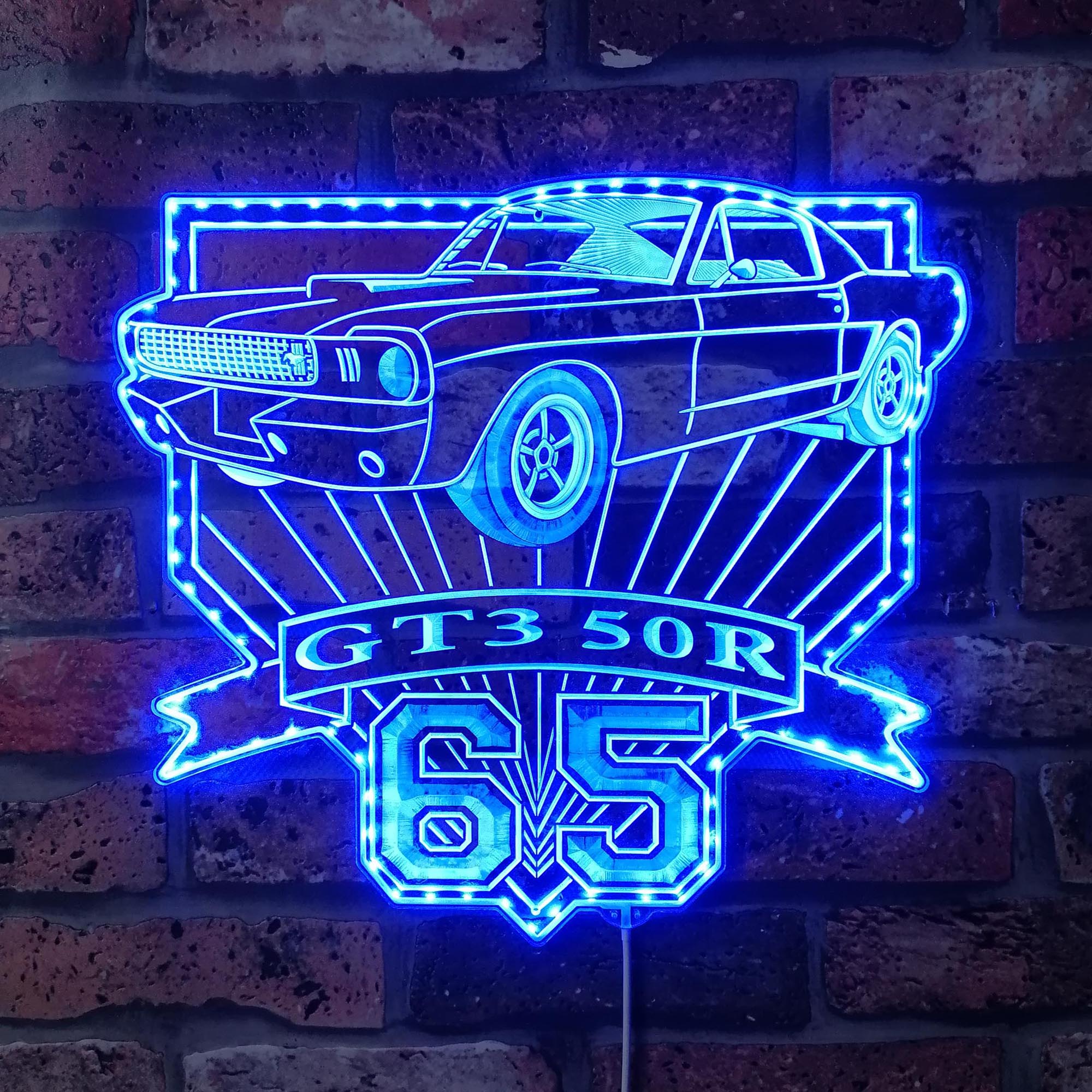 Shelby Mustang GT350R 1965 Dynamic RGB Edge Lit LED Sign