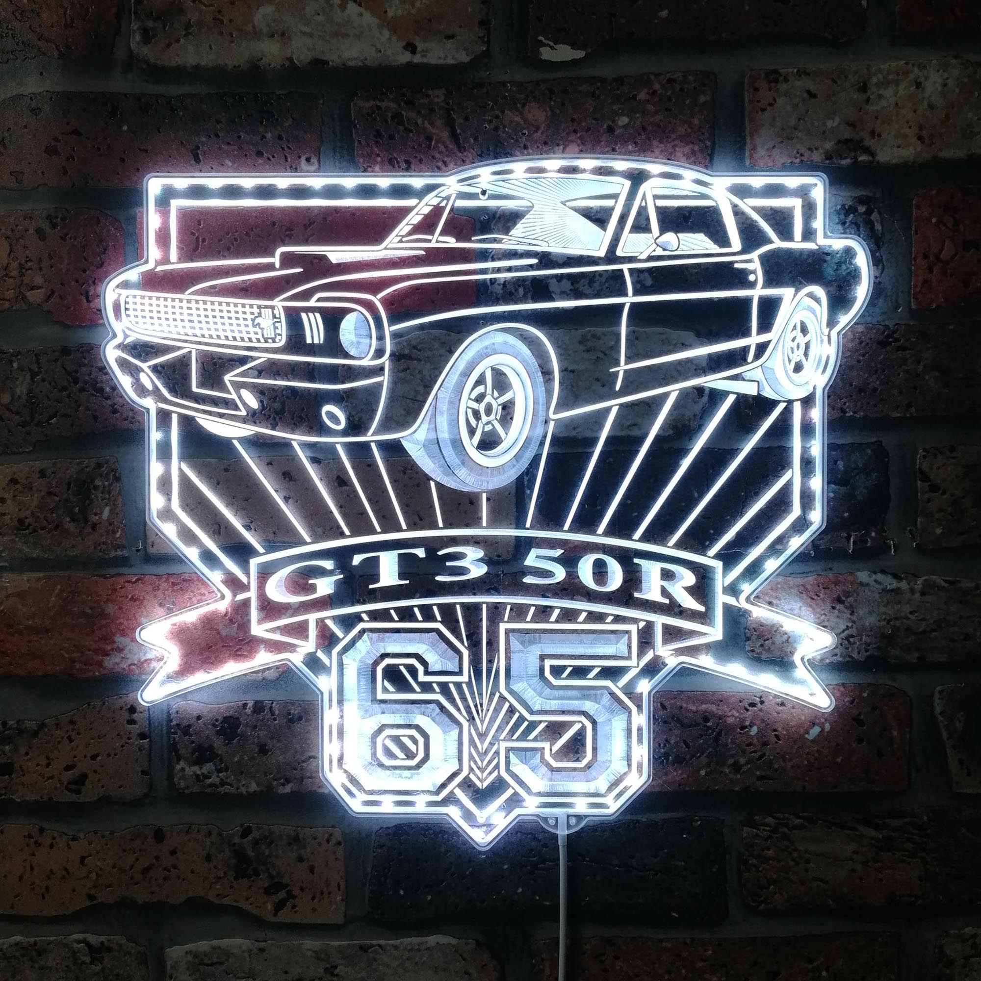 Shelby Mustang GT350R 1965 Dynamic RGB Edge Lit LED Sign