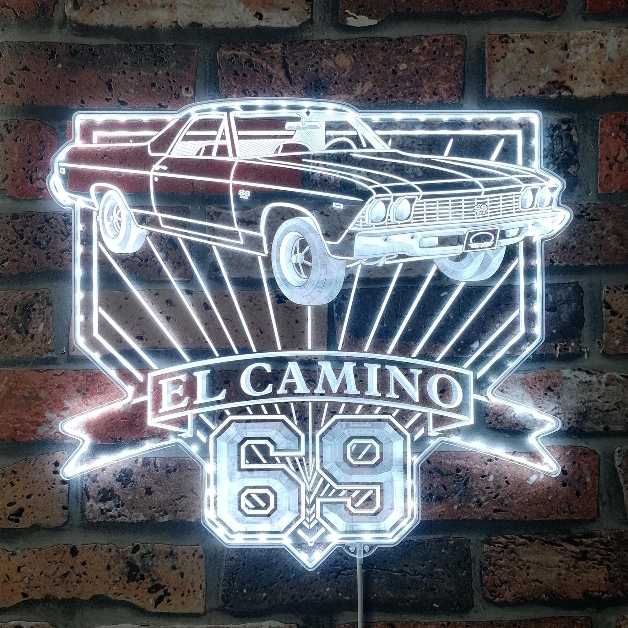 Chevrolet El Camino SS 1969 Dynamic RGB Edge Lit LED Sign