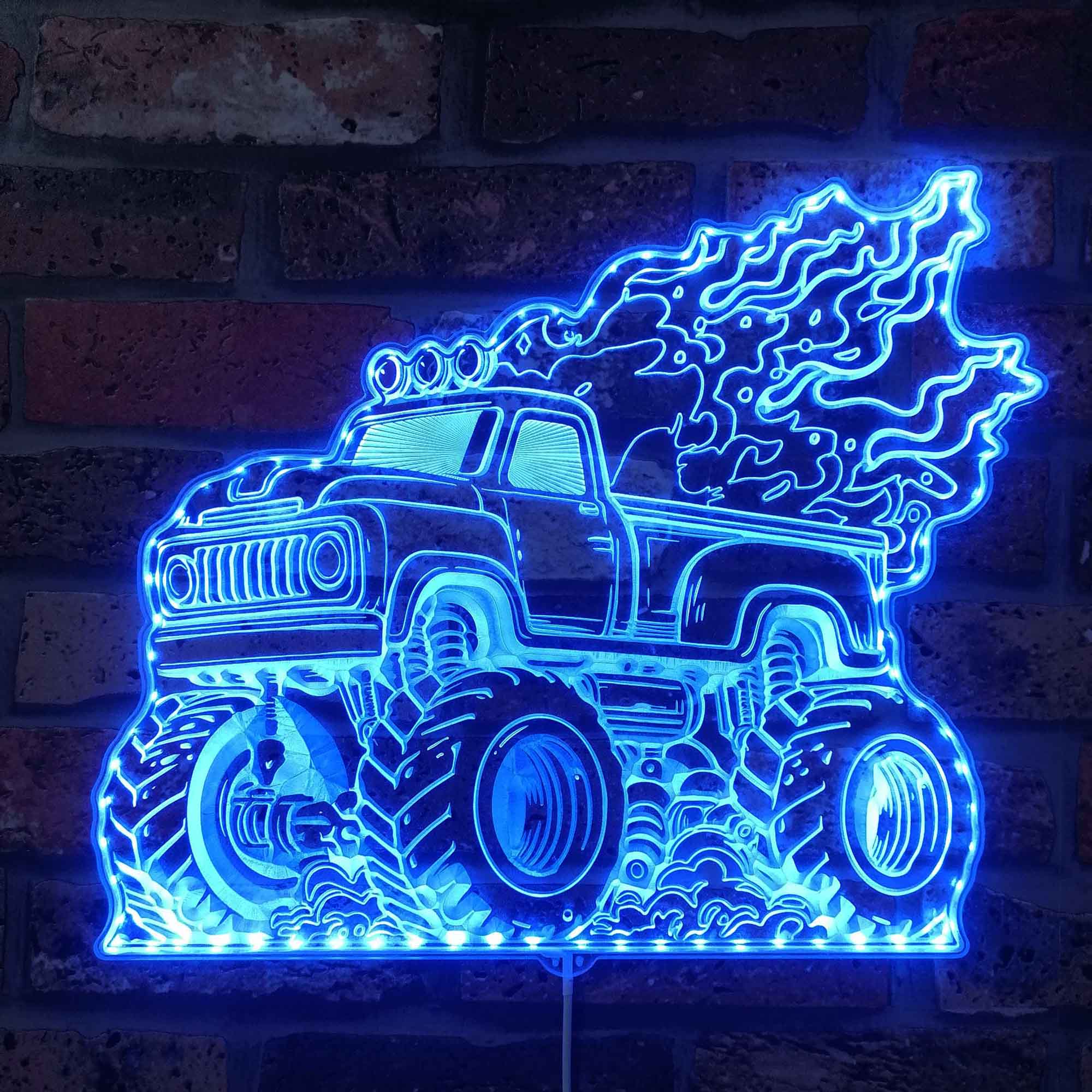 Monster Jam Truck Dynamic RGB Edge Lit LED Sign