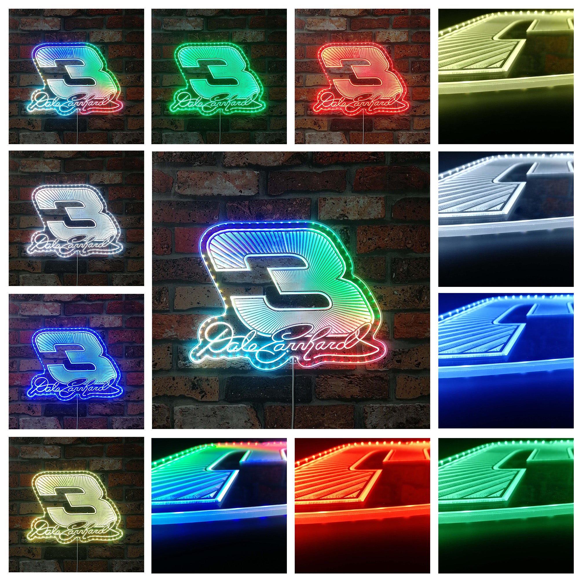 Dale Earnhardt Neon Neon LED Sign with Dynamic RGB Colors