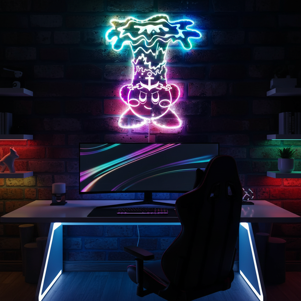 Kirby Neon LED Sign with Dynamic RGB Colors