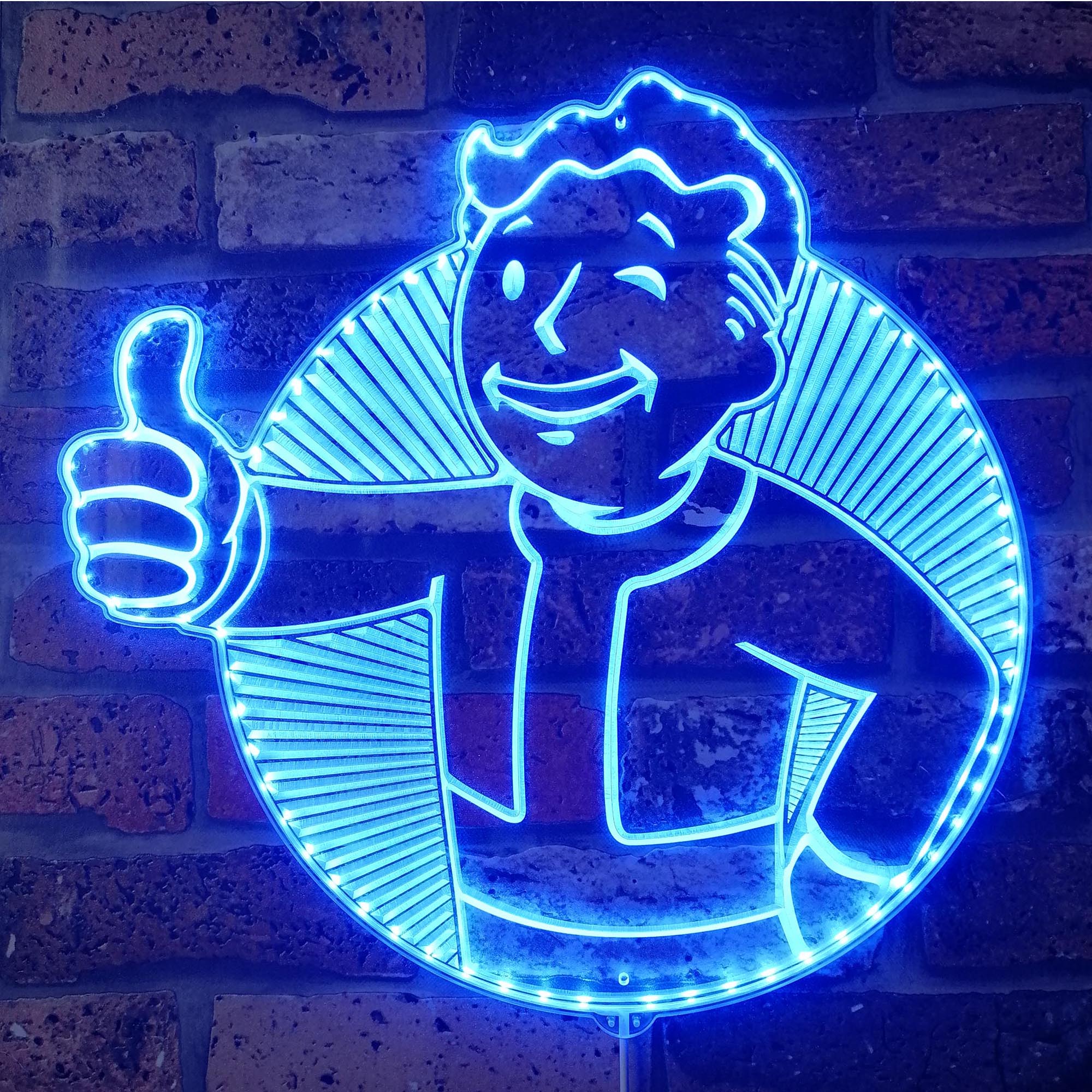 Vault Boy Fallout Dynamic RGB Edge Lit LED Sign