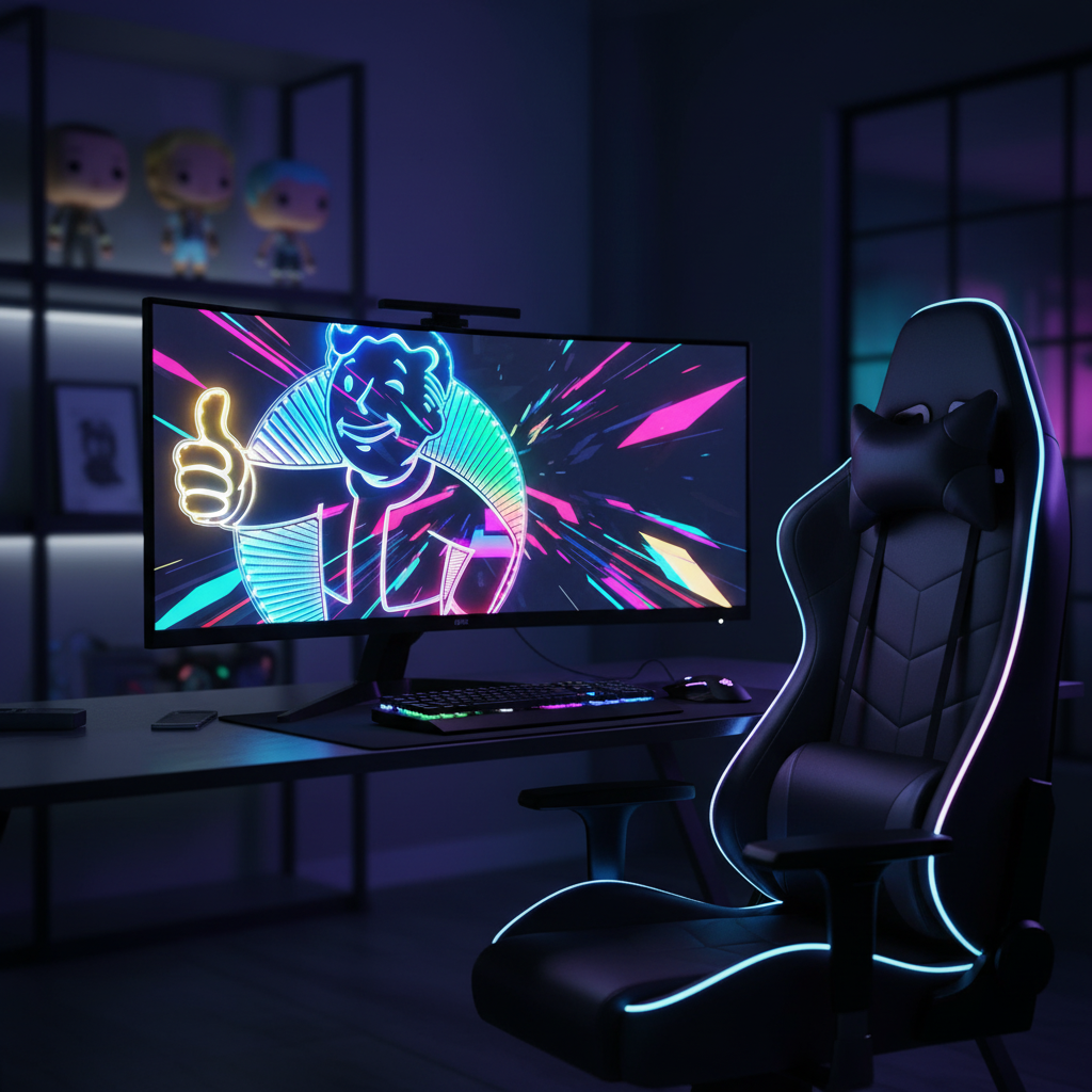 Vault Boy Fallout Neon LED Sign with Dynamic RGB Colors