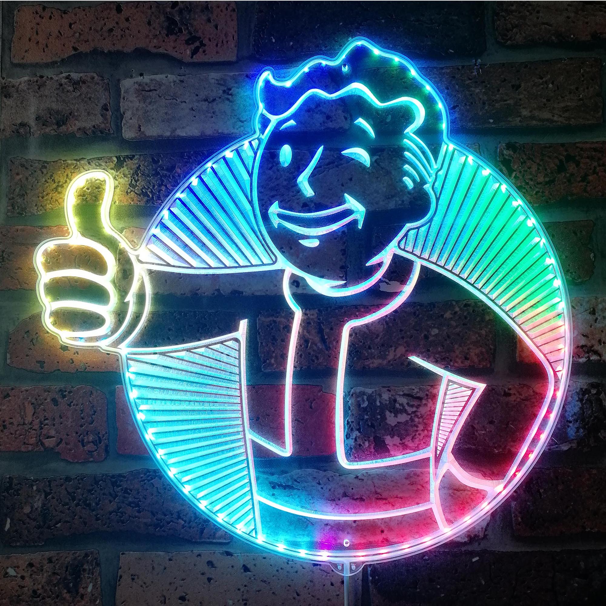 Vault Boy Fallout Dynamic RGB Edge Lit LED Sign