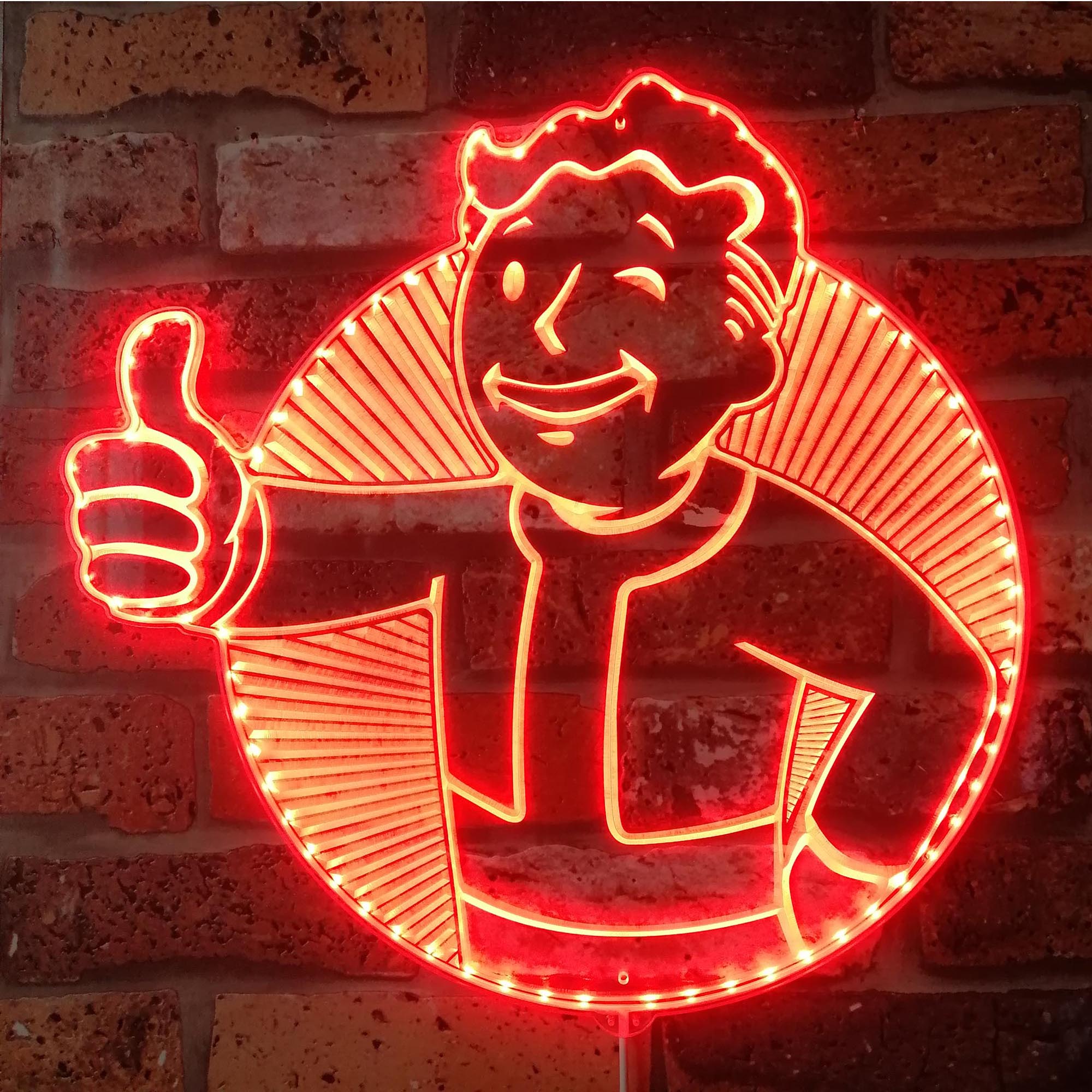 Vault Boy Fallout Dynamic RGB Edge Lit LED Sign