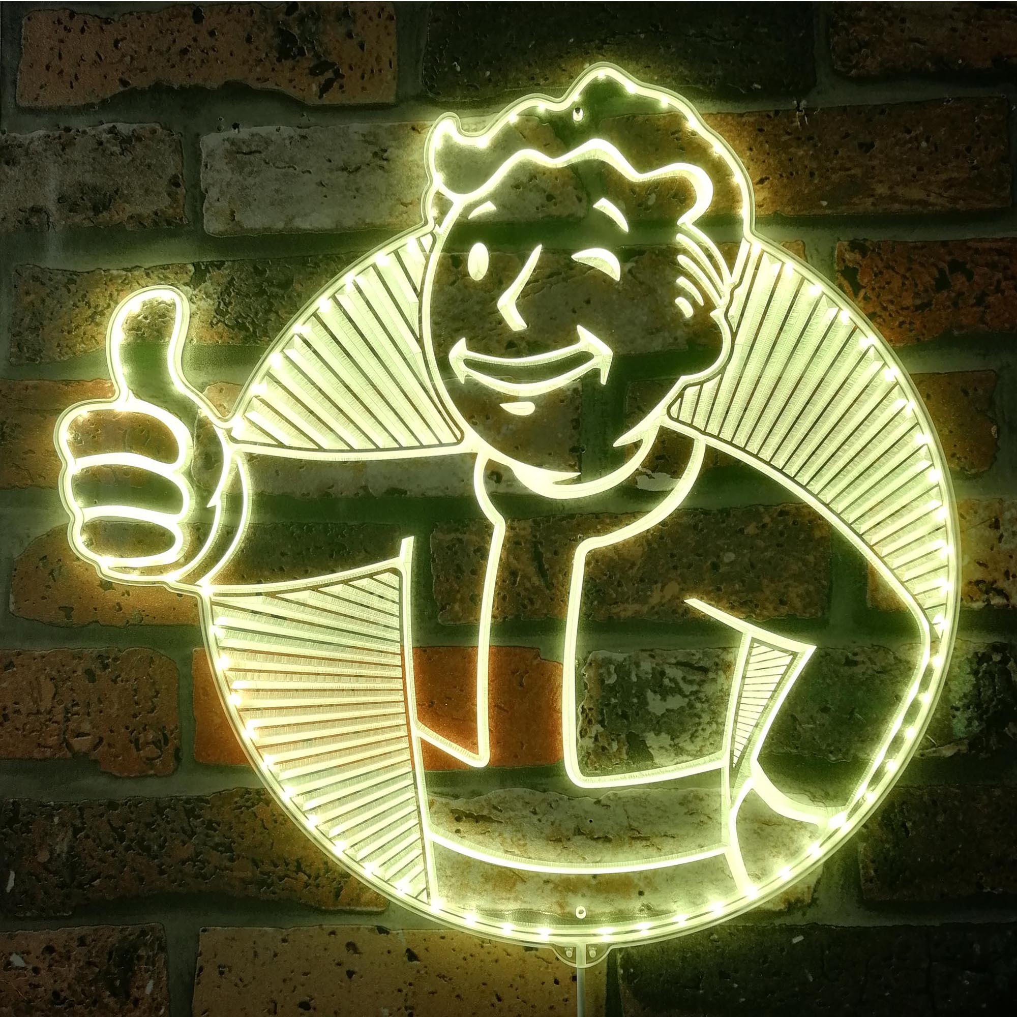 Vault Boy Fallout Dynamic RGB Edge Lit LED Sign | PROLEDSIGN