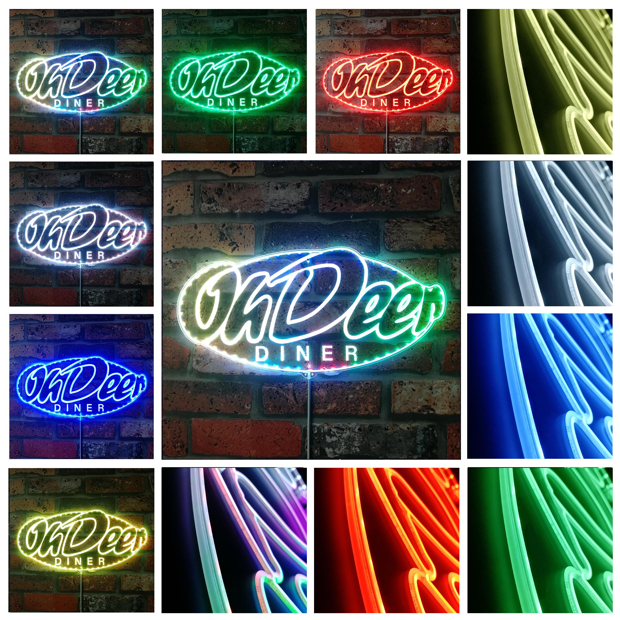 Oh Deer Diner Alan Wake RGB Edge Lit LED Sign