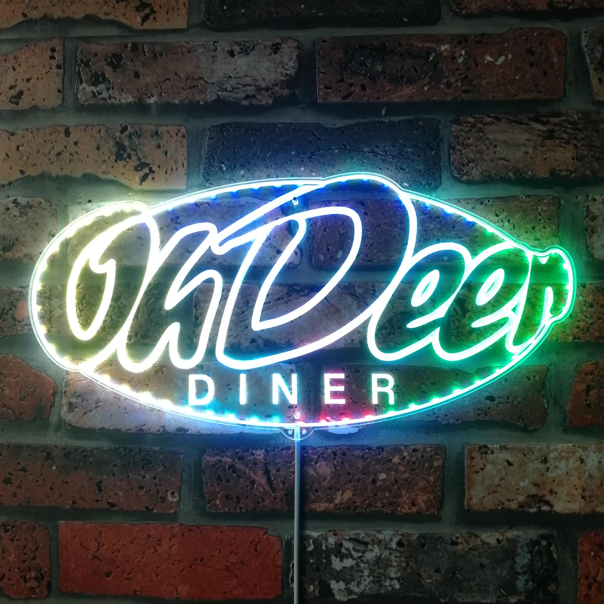 Oh Deer Diner Dynamic RGB Edge Lit LED Sign