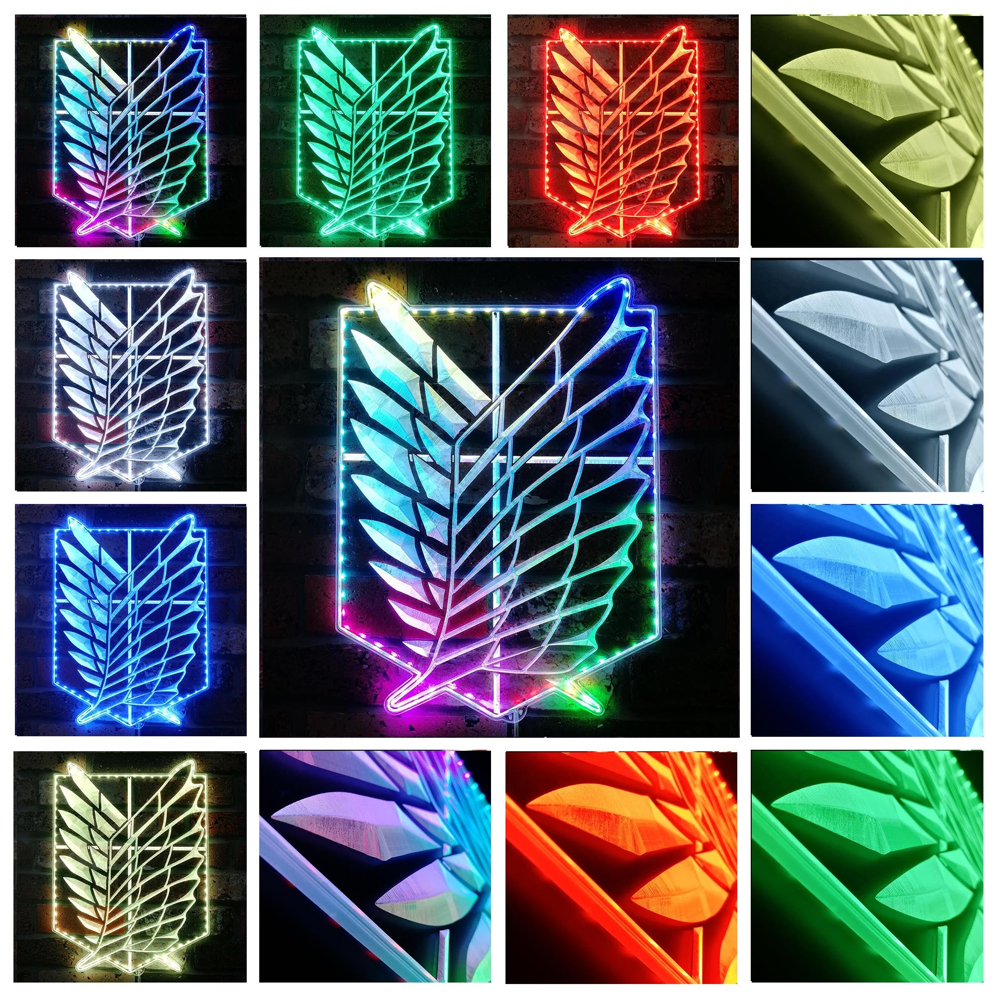 Attack on Titan Wings of Freedom Dynamic RGB Edge Lit LED Sign