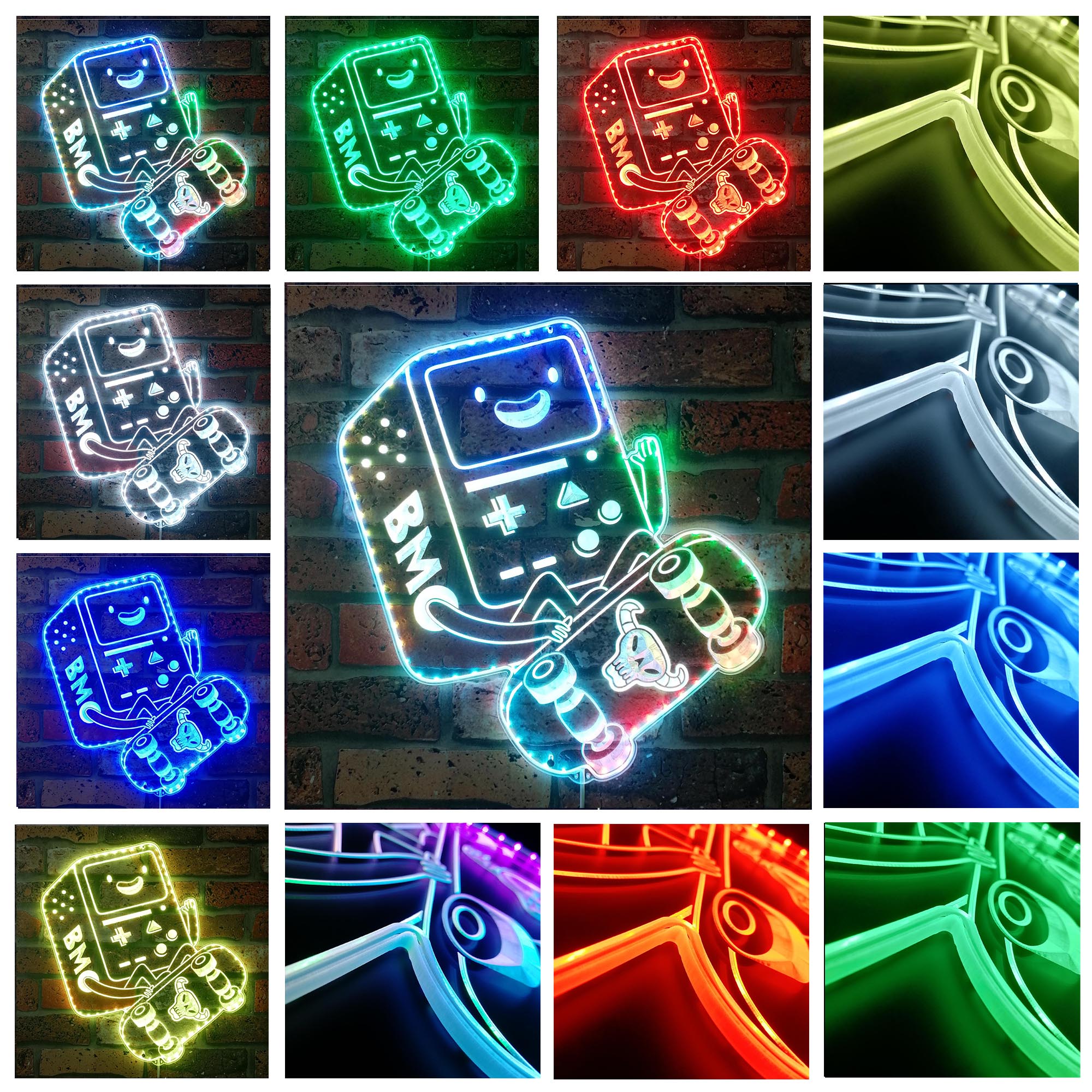 Adventure Time BMO Robot Dynamic RGB Edge Lit LED Sign