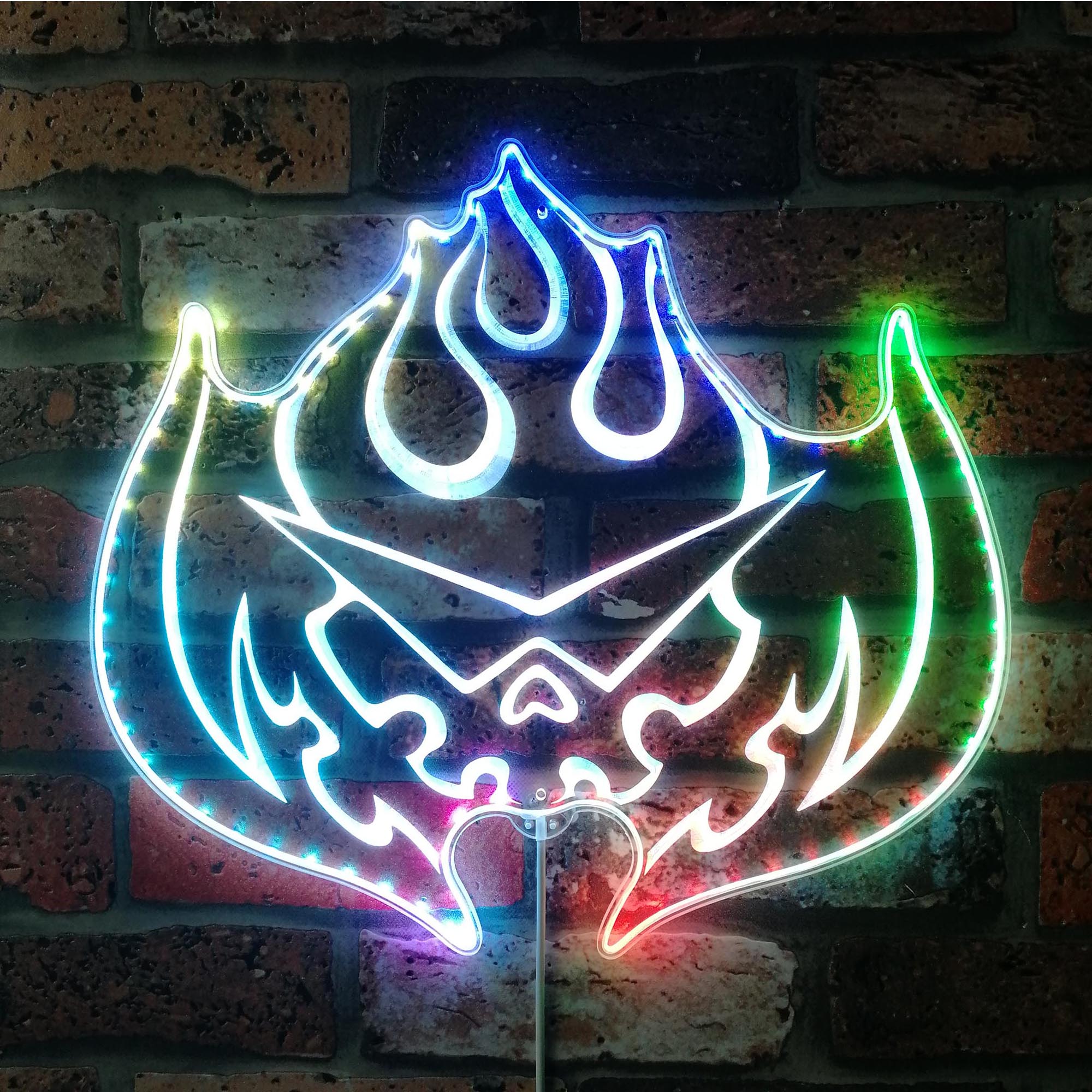 Gurren Lagann Flaming Skull Dynamic RGB Edge Lit LED Sign