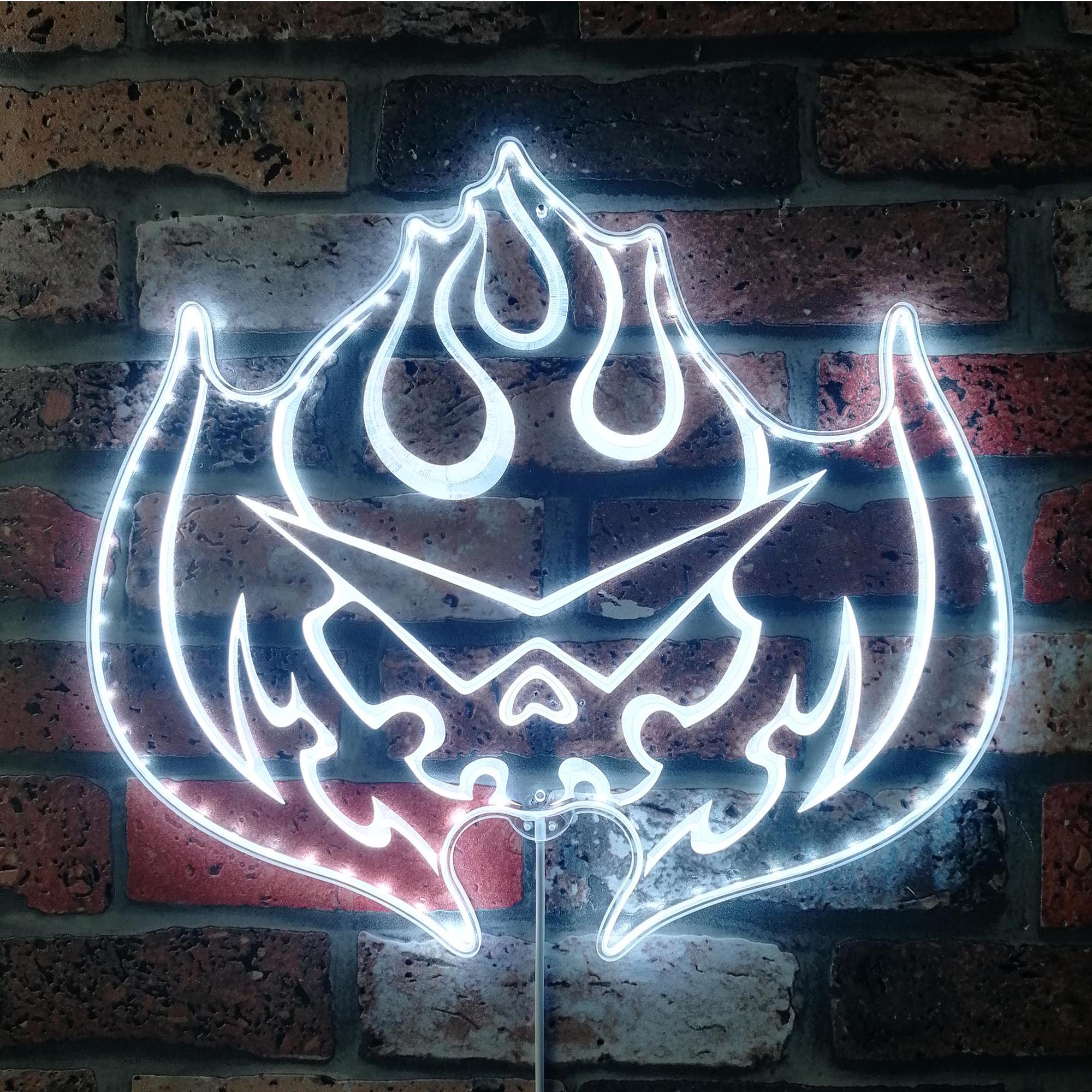 Gurren Lagann Flaming Skull Dynamic RGB Edge Lit LED Sign