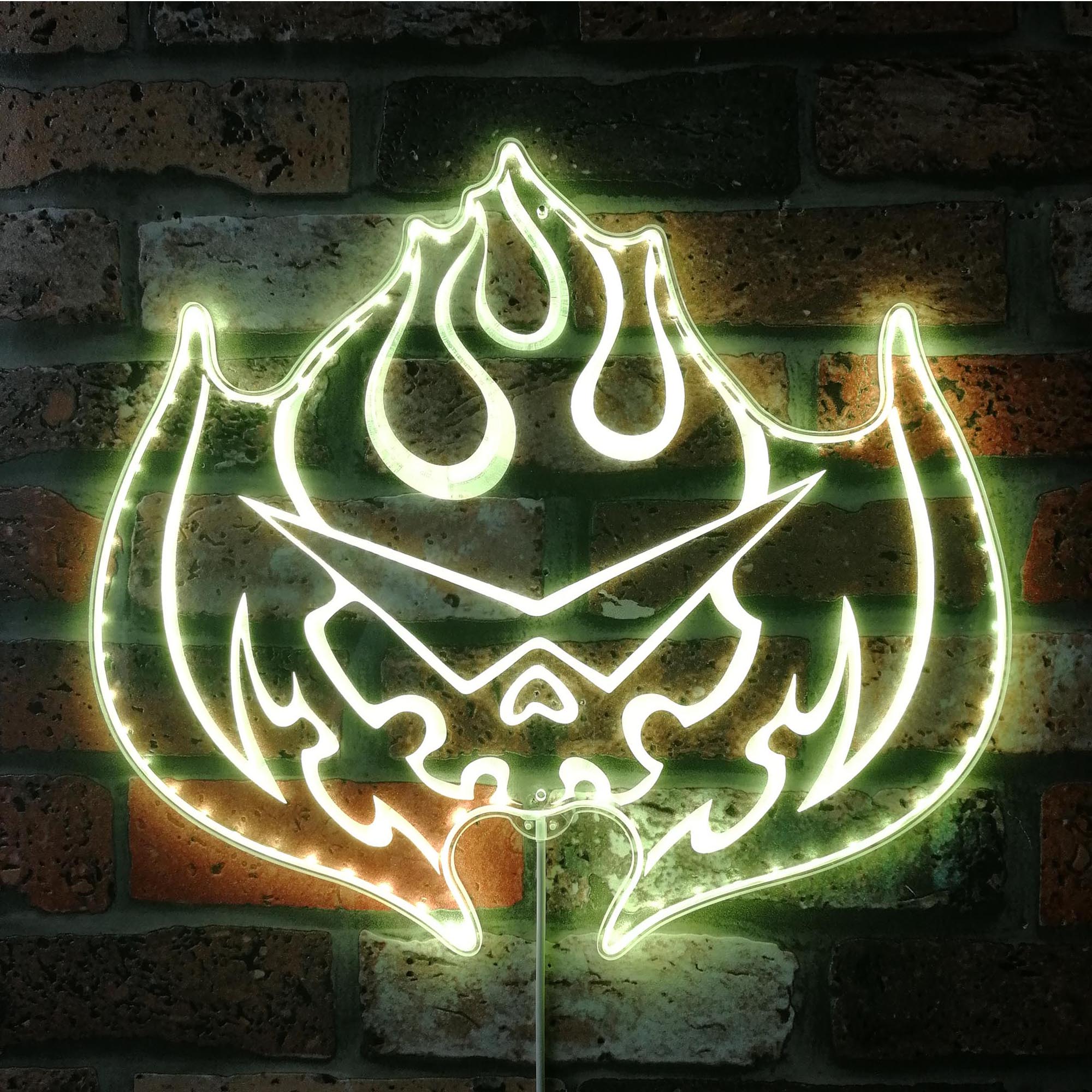 Gurren Lagann Flaming Skull Dynamic RGB Edge Lit LED Sign