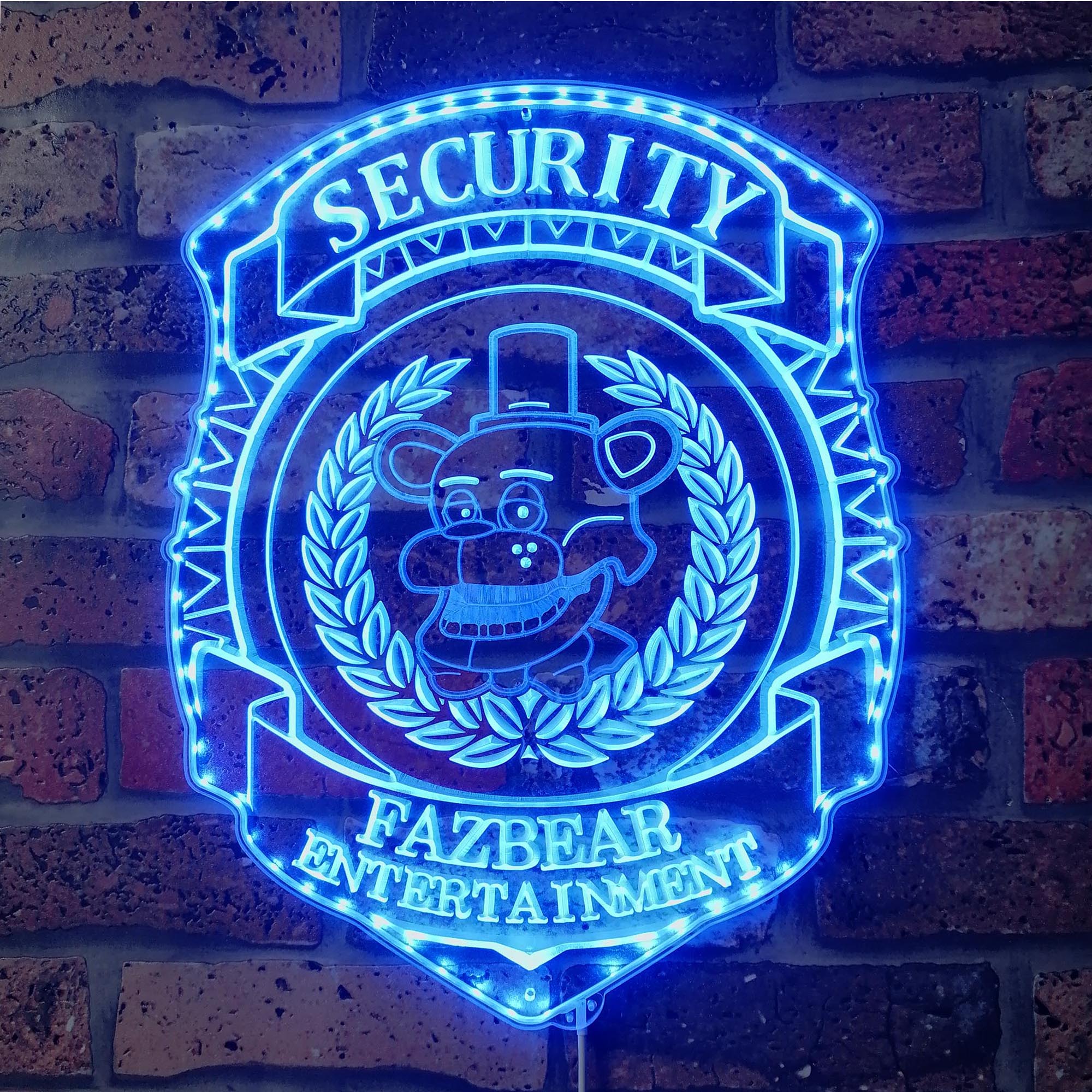 Five Nights At Freddy's Security Badge Dynamic RGB Edge Lit LED Sign