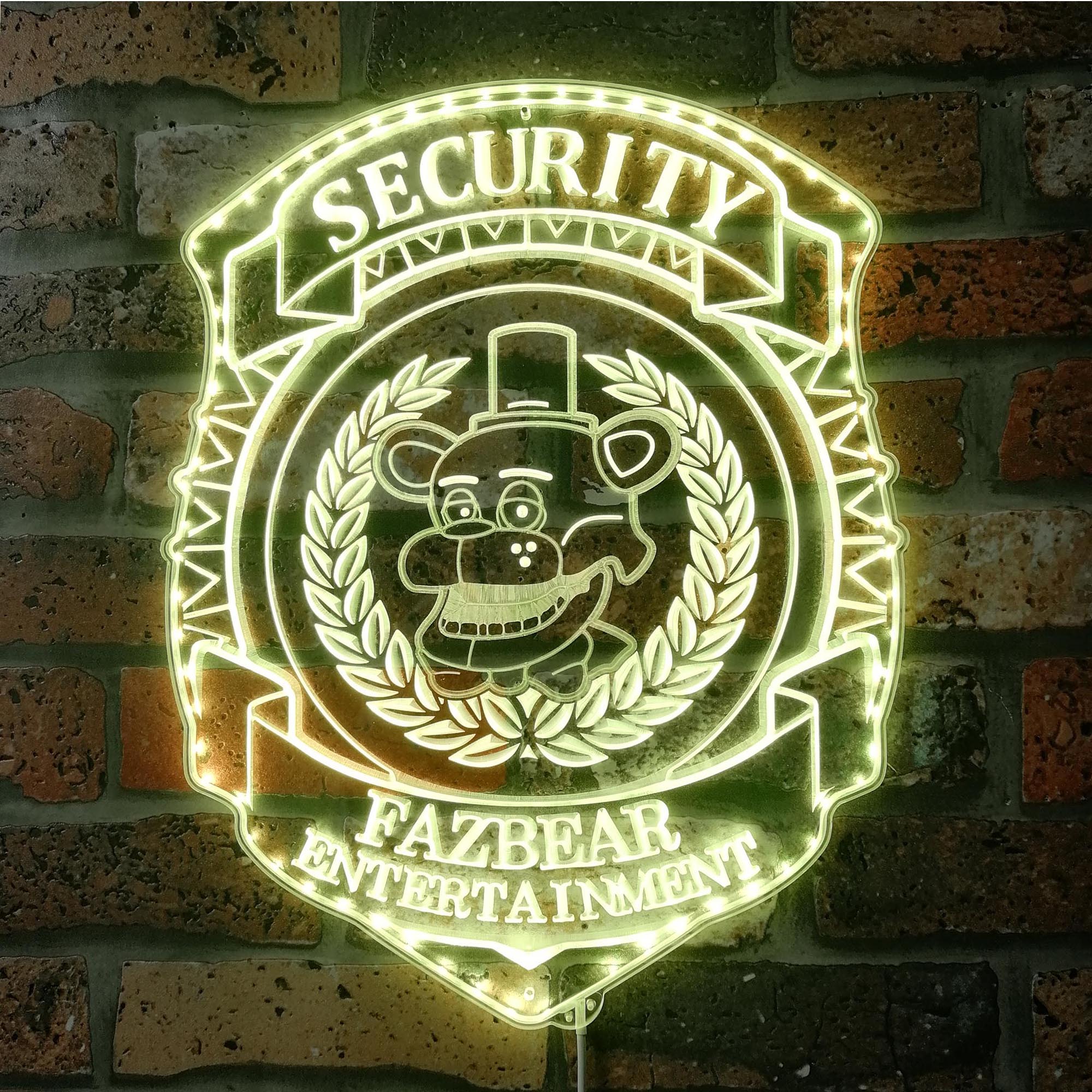 Five Nights At Freddy's Security Badge Dynamic RGB Edge Lit LED Sign