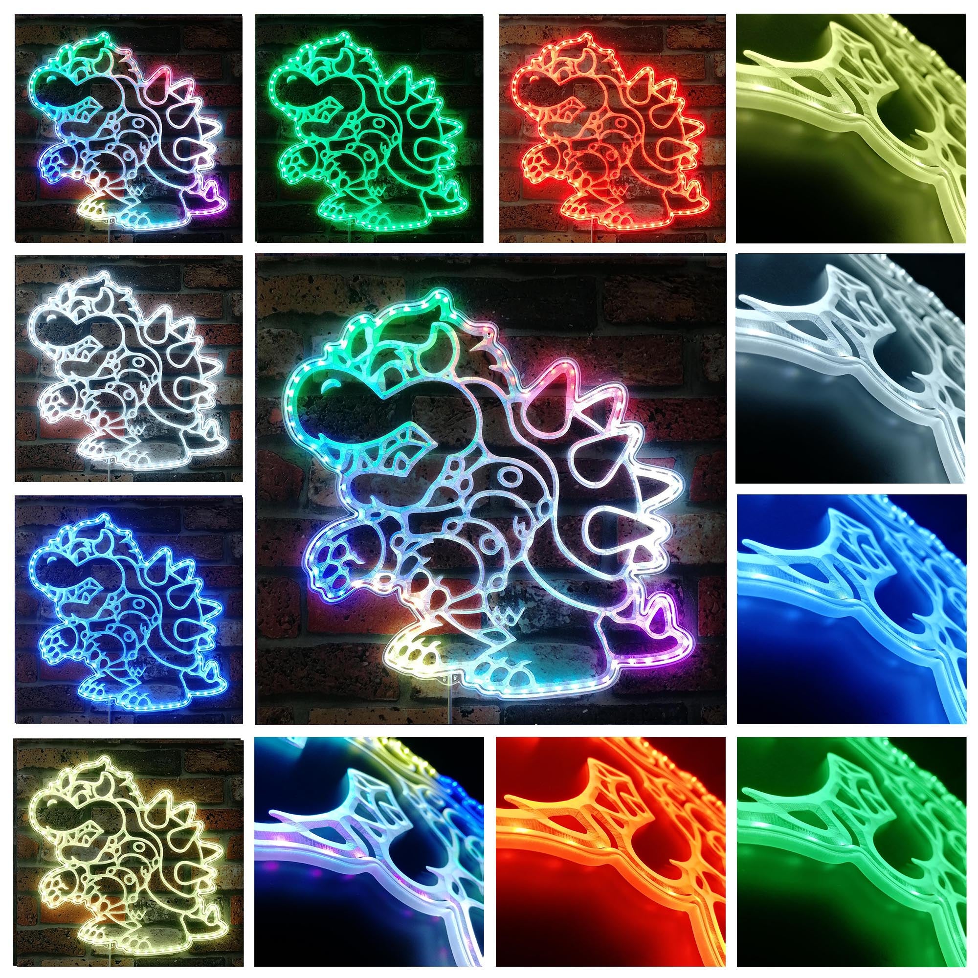 Super Mario Bowser Dynamic RGB Neon Edge Lit LED Sign